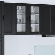 Zidni stakleni ormar 2 pcs Crna 40 x 31 x 80 cm
