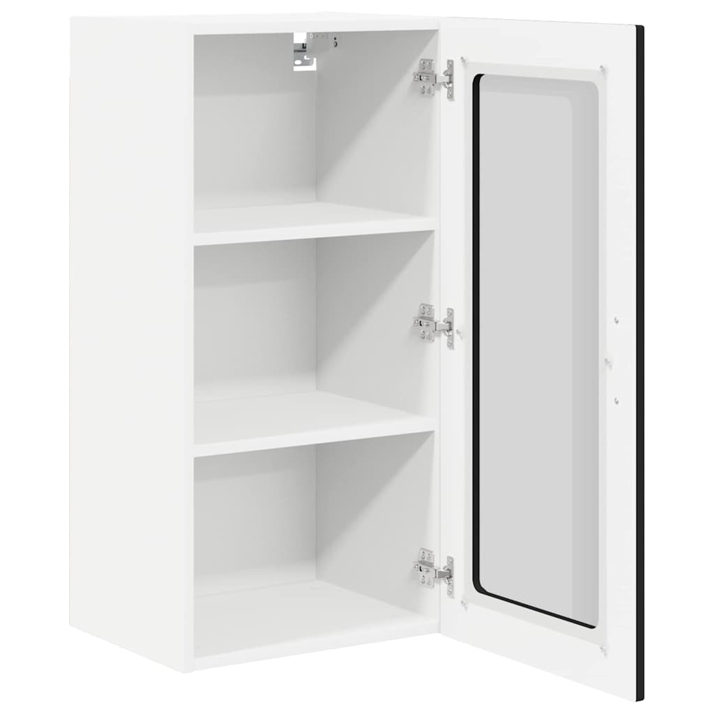 Zidni stakleni ormar 2 pcs Crna 40 x 31 x 80 cm