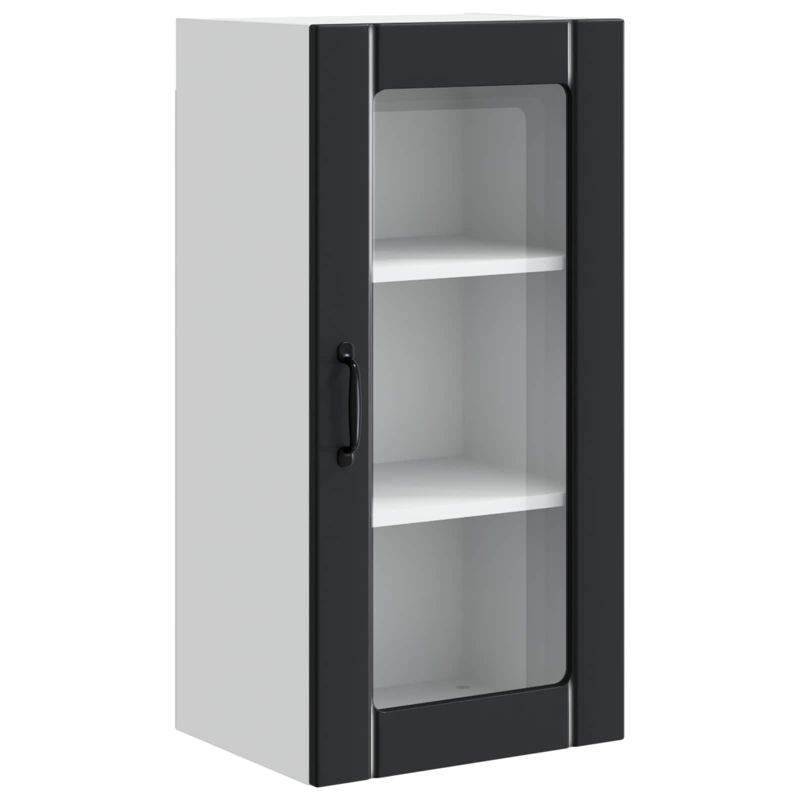 Zidni stakleni ormar 2 pcs Crna 40 x 31 x 80 cm