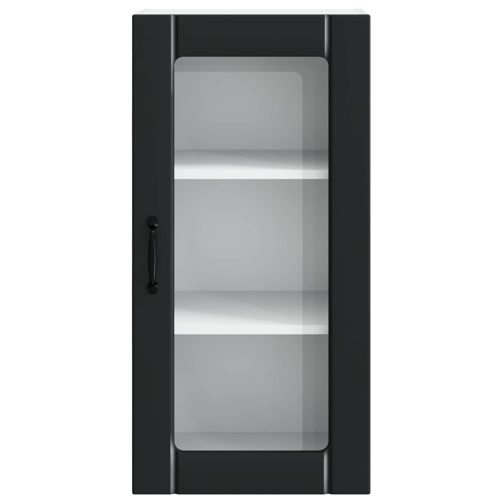 Zidni stakleni ormar 2 pcs Crna 40 x 31 x 80 cm