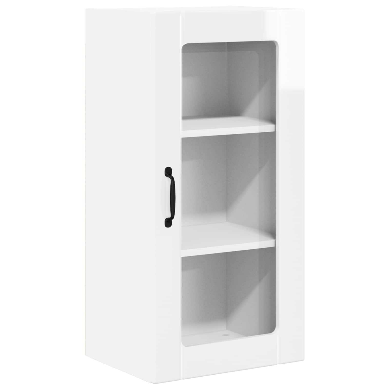 Zidni stakleni ormarić 2 pcs Visoki sjaj bijela 40 x 31 x 80 cm