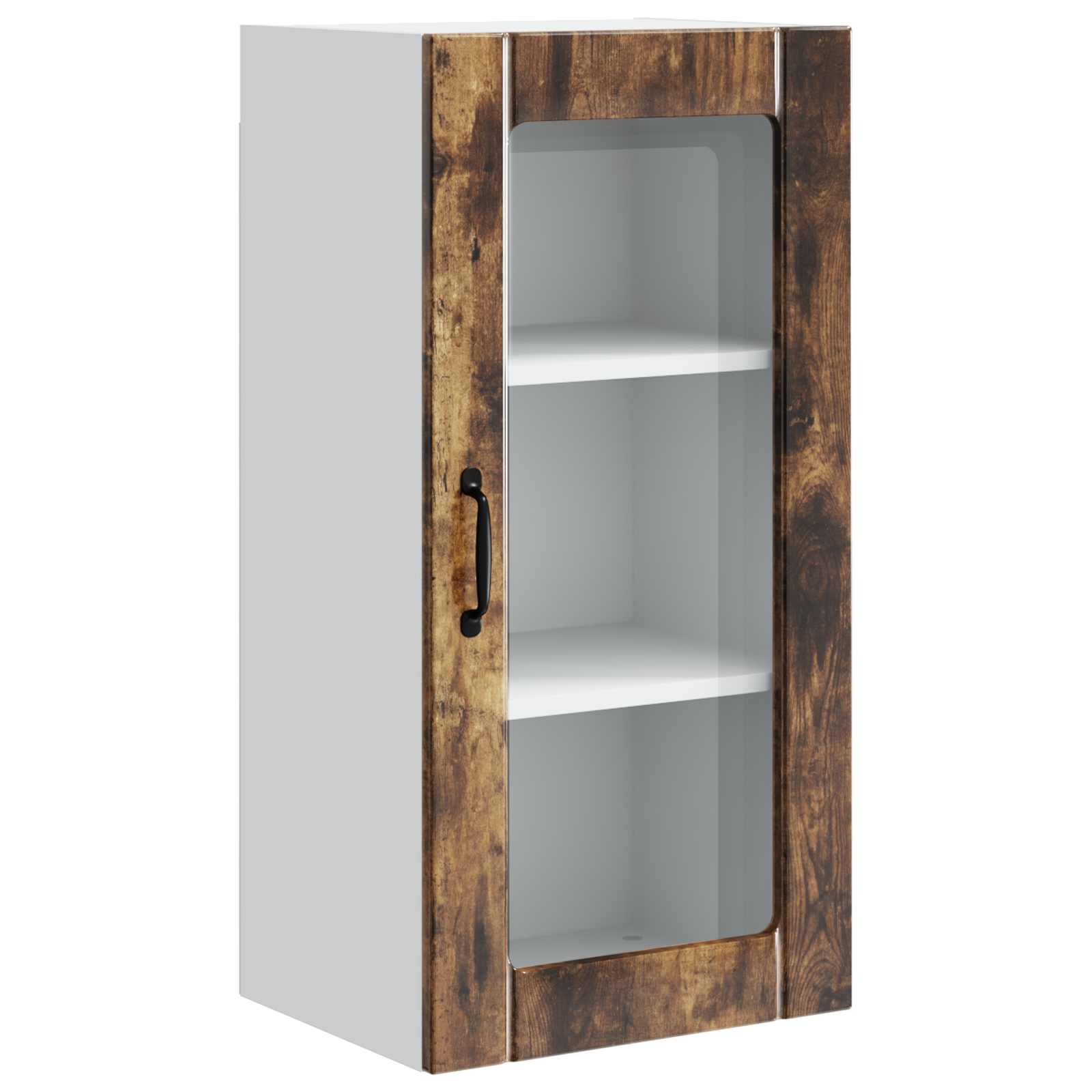 Zidni stakleni ormarić 2 pcs Dimljeni hrast 40 x 31 x 80 cm