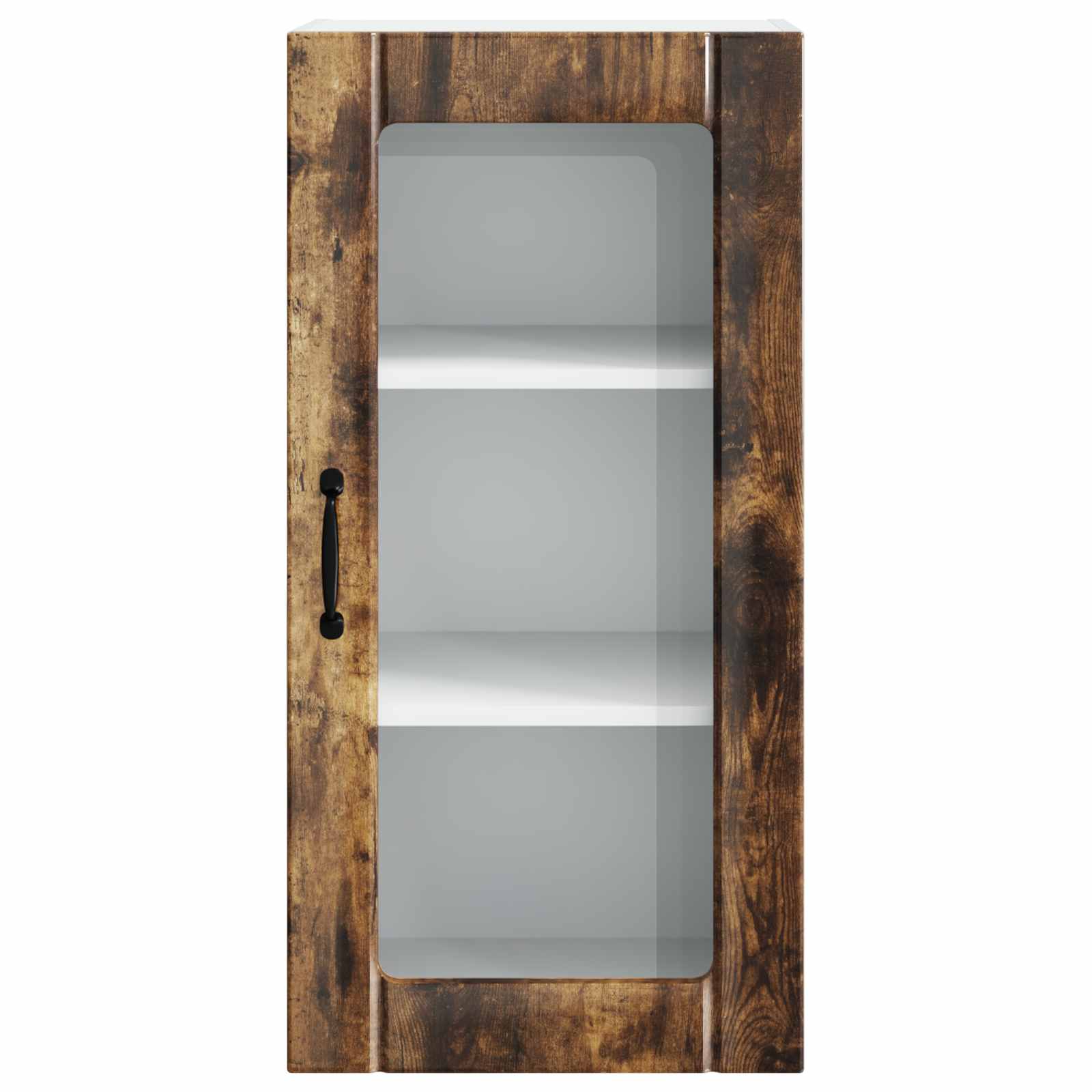 Zidni stakleni ormarić 2 pcs Dimljeni hrast 40 x 31 x 80 cm