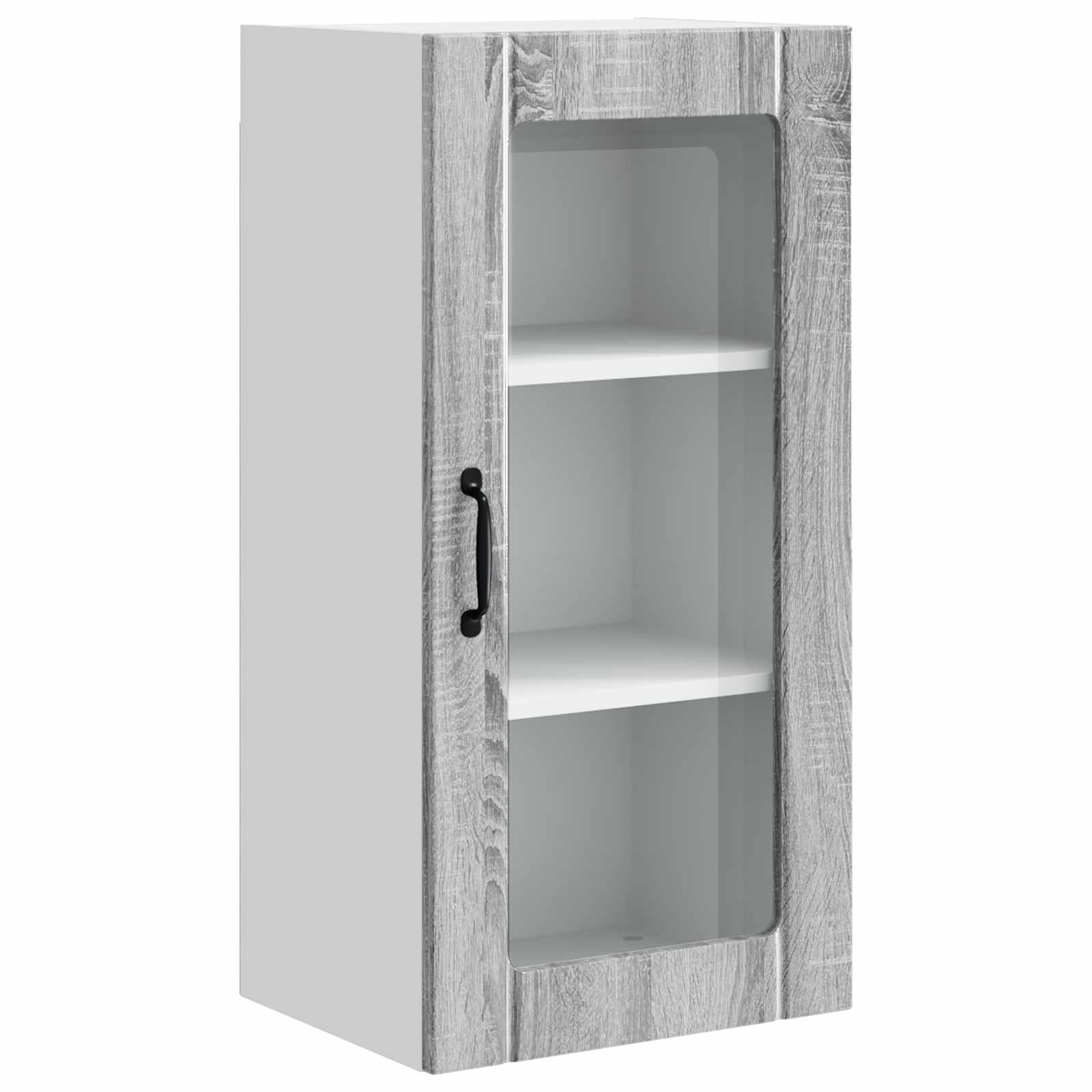 Zidni stakleni ormarić 2 pcs Siva Sonoma 40 x 31 x 80 cm