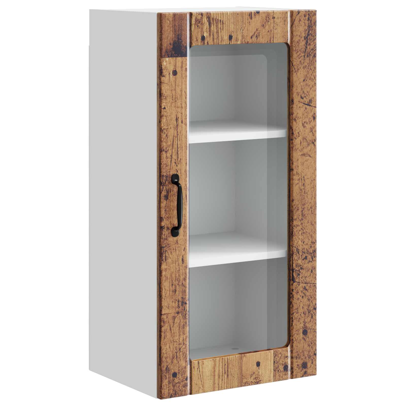 Zidni stakleni ormarić 2 pcs Staro drvo 40 x 31 x 80 cm
