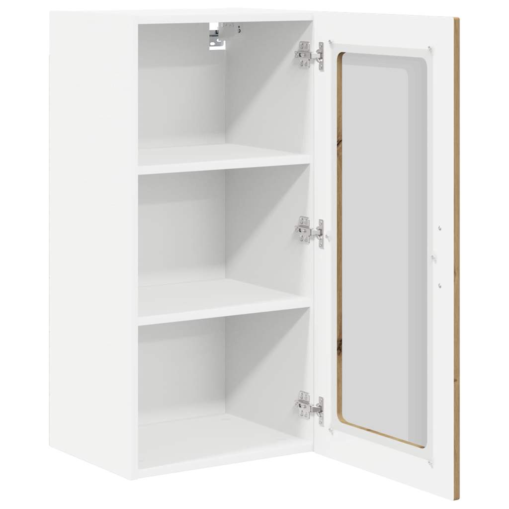 Zidni stakleni ormarić 2 pcs Umjetnički hrast 40 x 31 x 80 cm