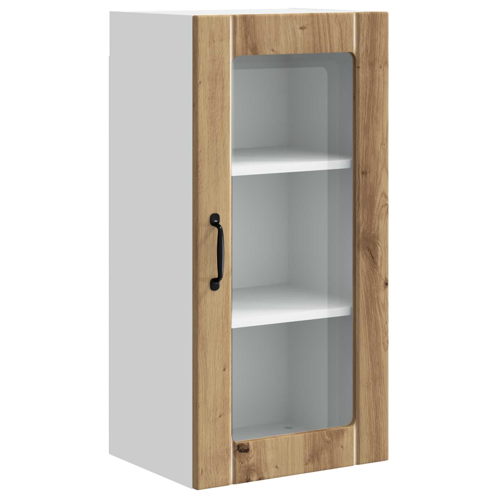 Zidni stakleni ormarić 2 pcs Umjetnički hrast 40 x 31 x 80 cm