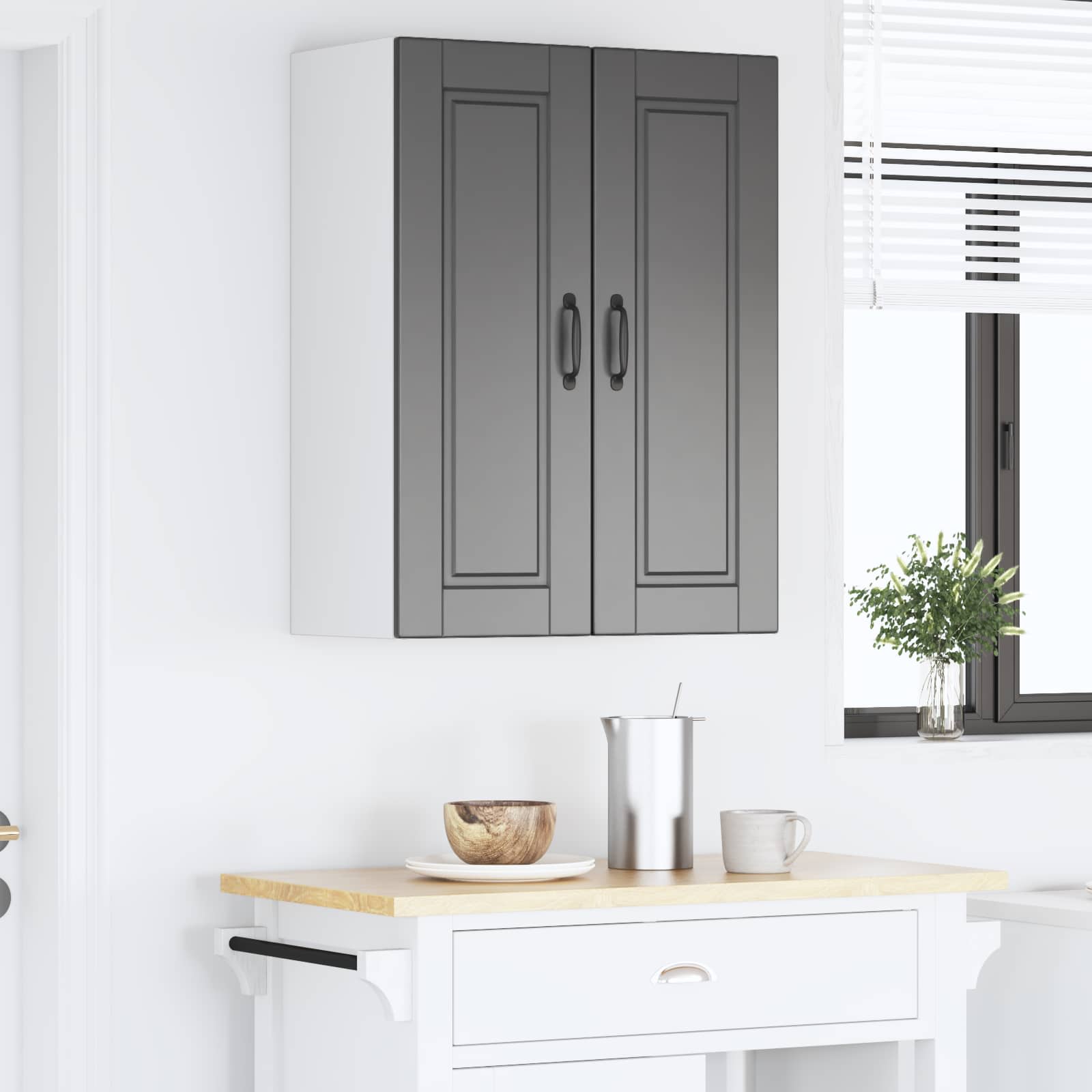 Ormar za Zid 2 pcs Crna 30 x 31 x 80 cm Konstruirano drvo