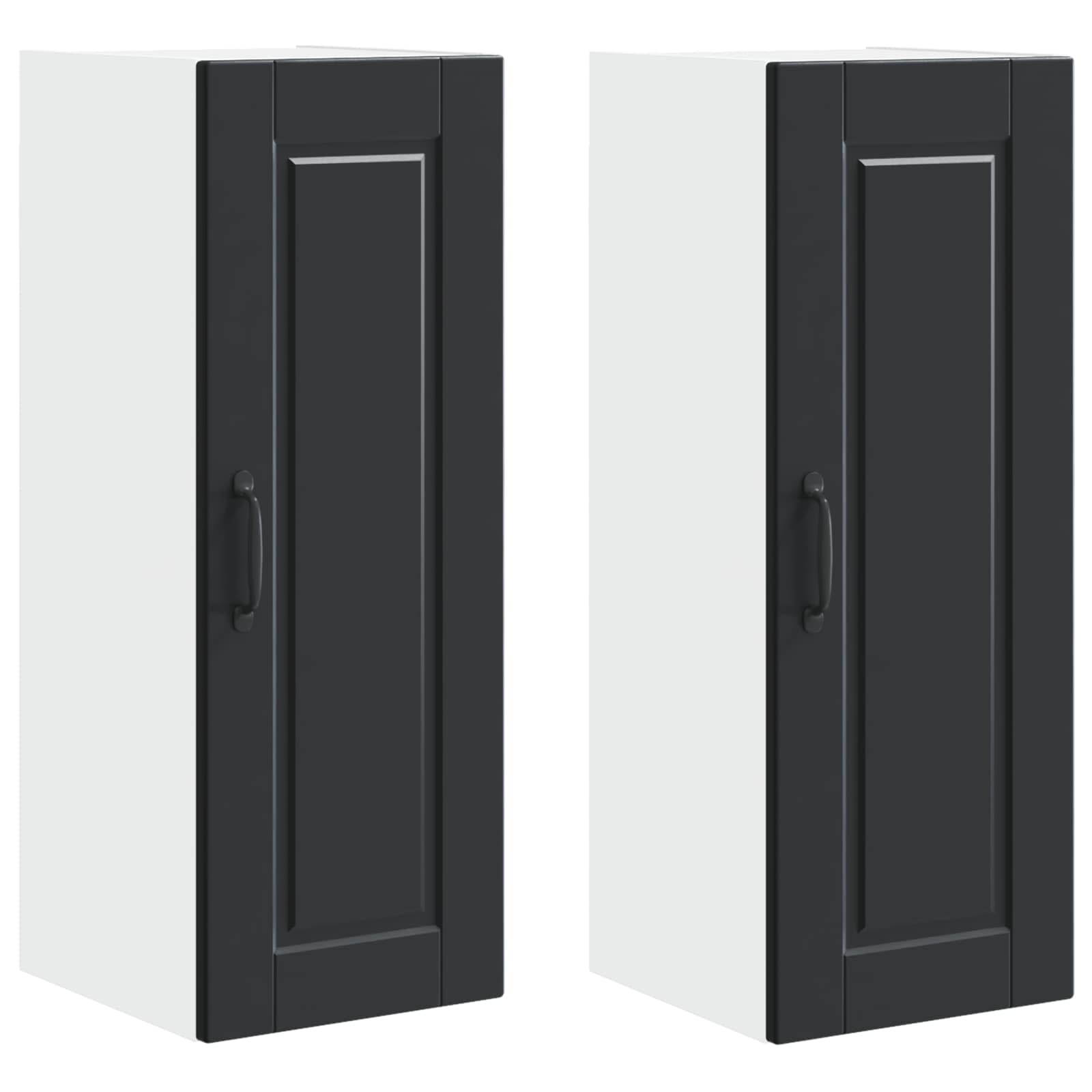 Ormar za Zid 2 pcs Crna 30 x 31 x 80 cm Konstruirano drvo