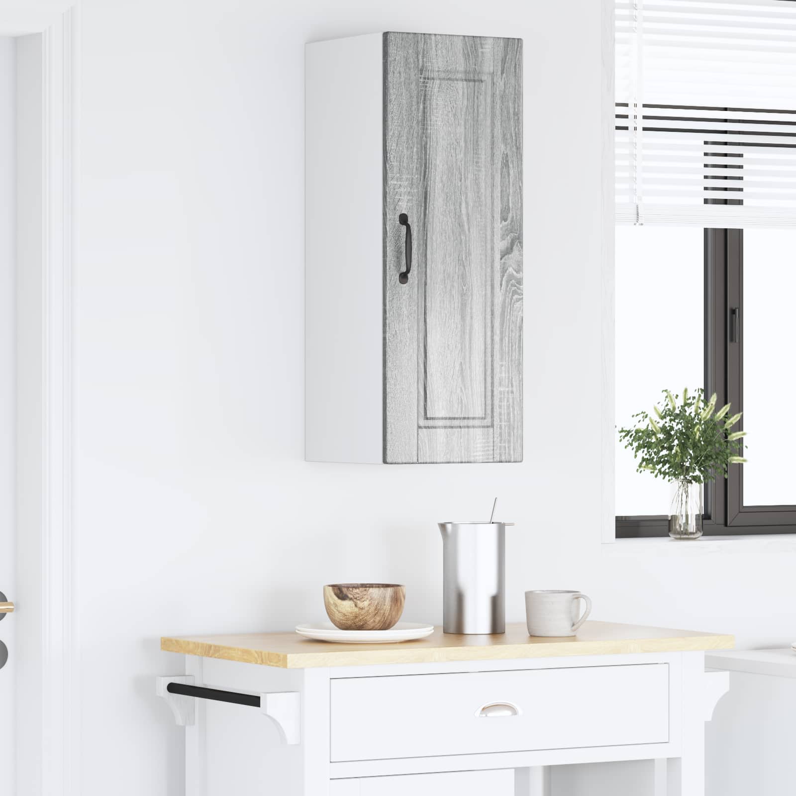 Ormar za Zid Siva Sonoma 30 x 31 x 80 cm Konstruirano drvo