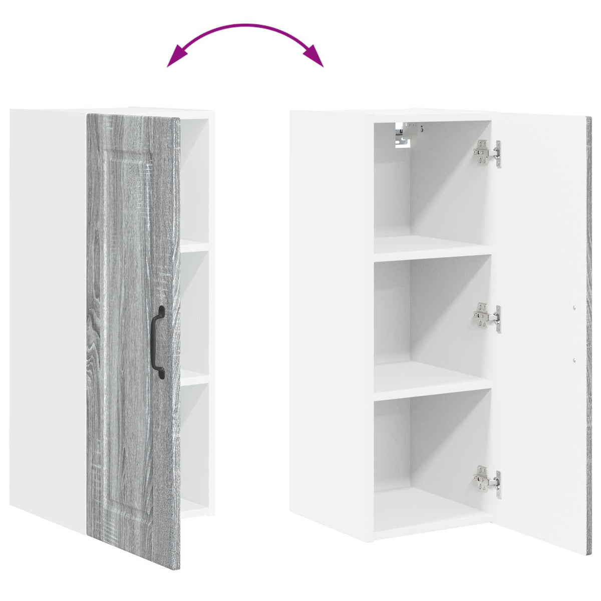 Ormar za Zid Siva Sonoma 30 x 31 x 80 cm Konstruirano drvo