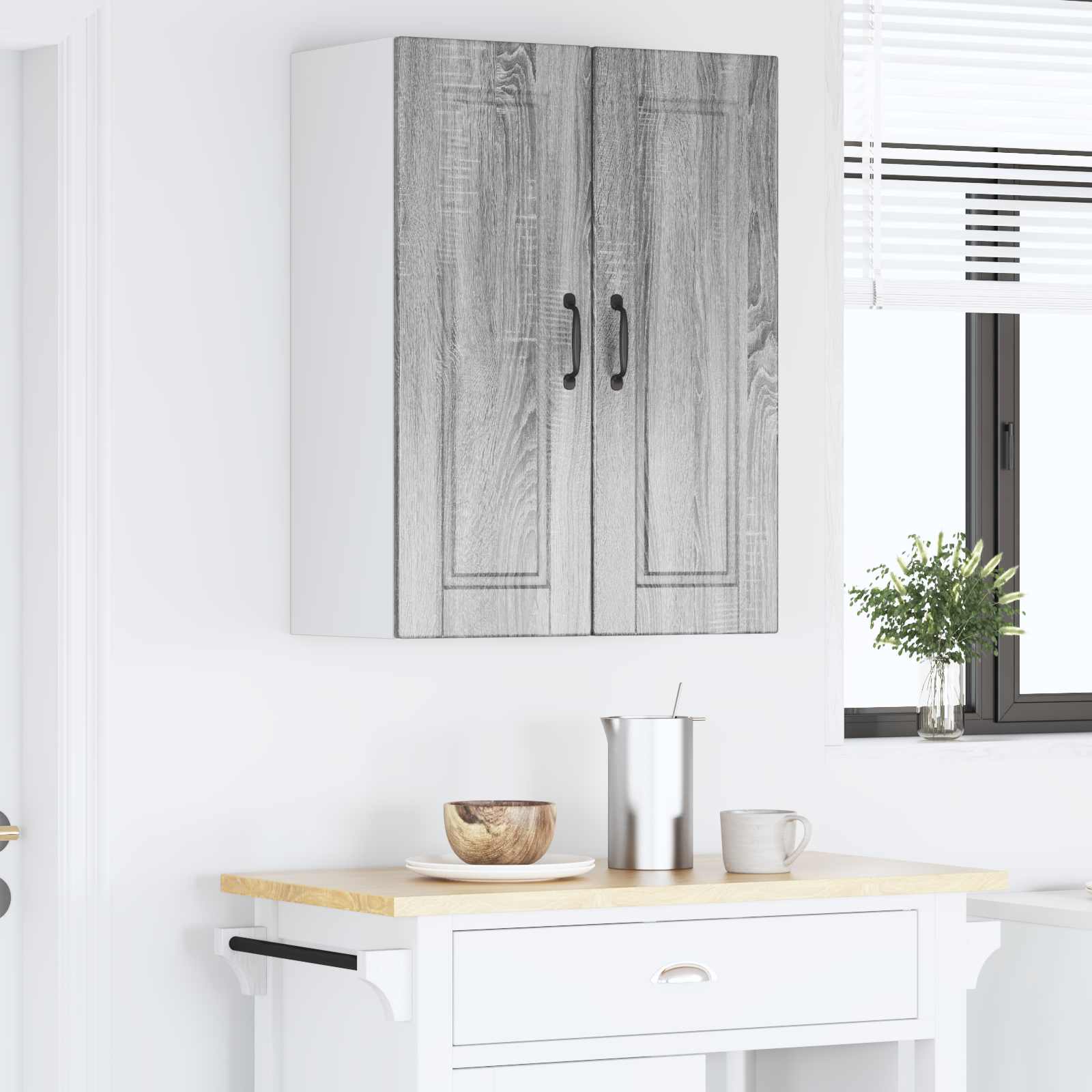 Ormar za Zid 2 pcs Siva Sonoma 30 x 31 x 80 cm
