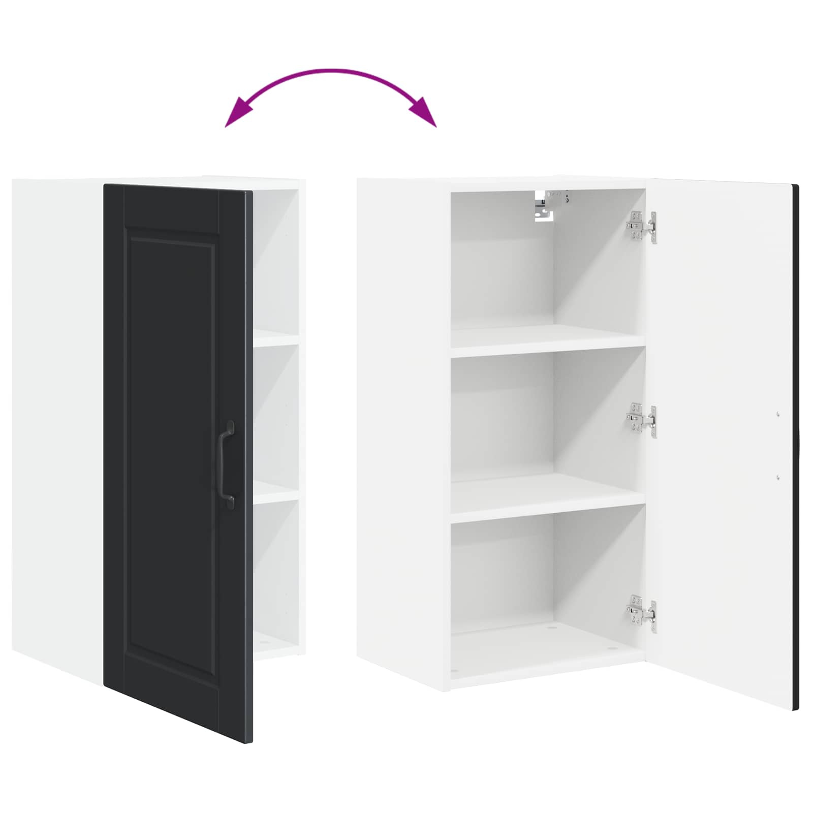 Ormar za Zid Crna 40 x 31 x 80 cm Konstruirano drvo
