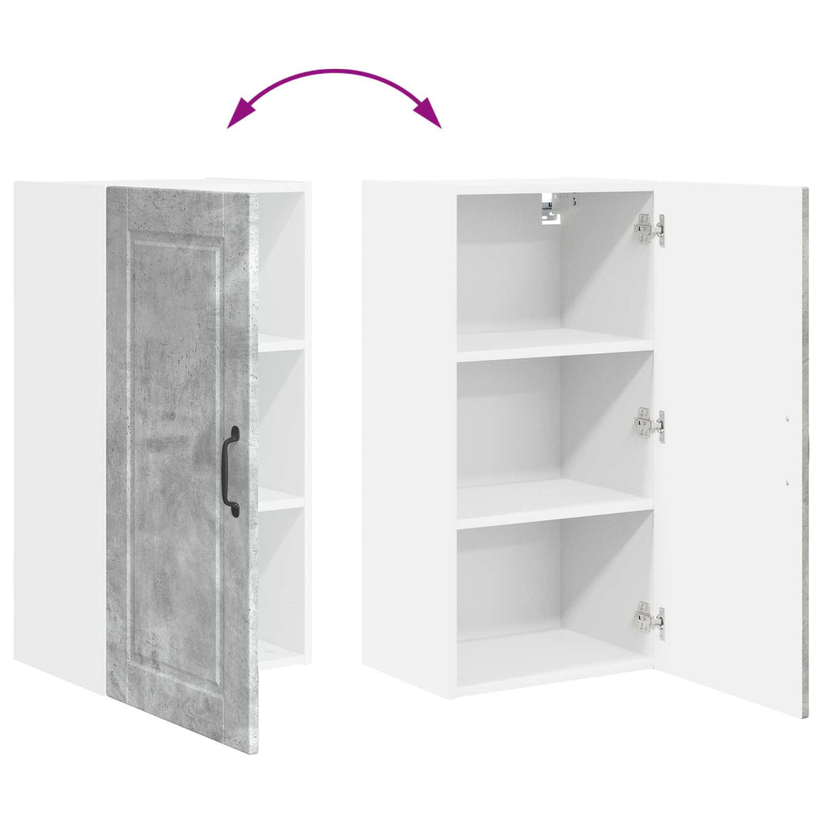 Ormar za Zid Betonski sivi 40 x 31 x 80 cm Konstruirano drvo