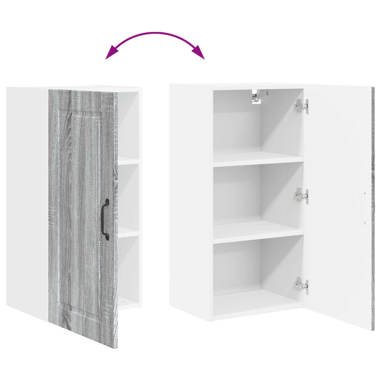 Ormar za Zid Siva Sonoma 40 x 31 x 80 cm Konstruirano drvo