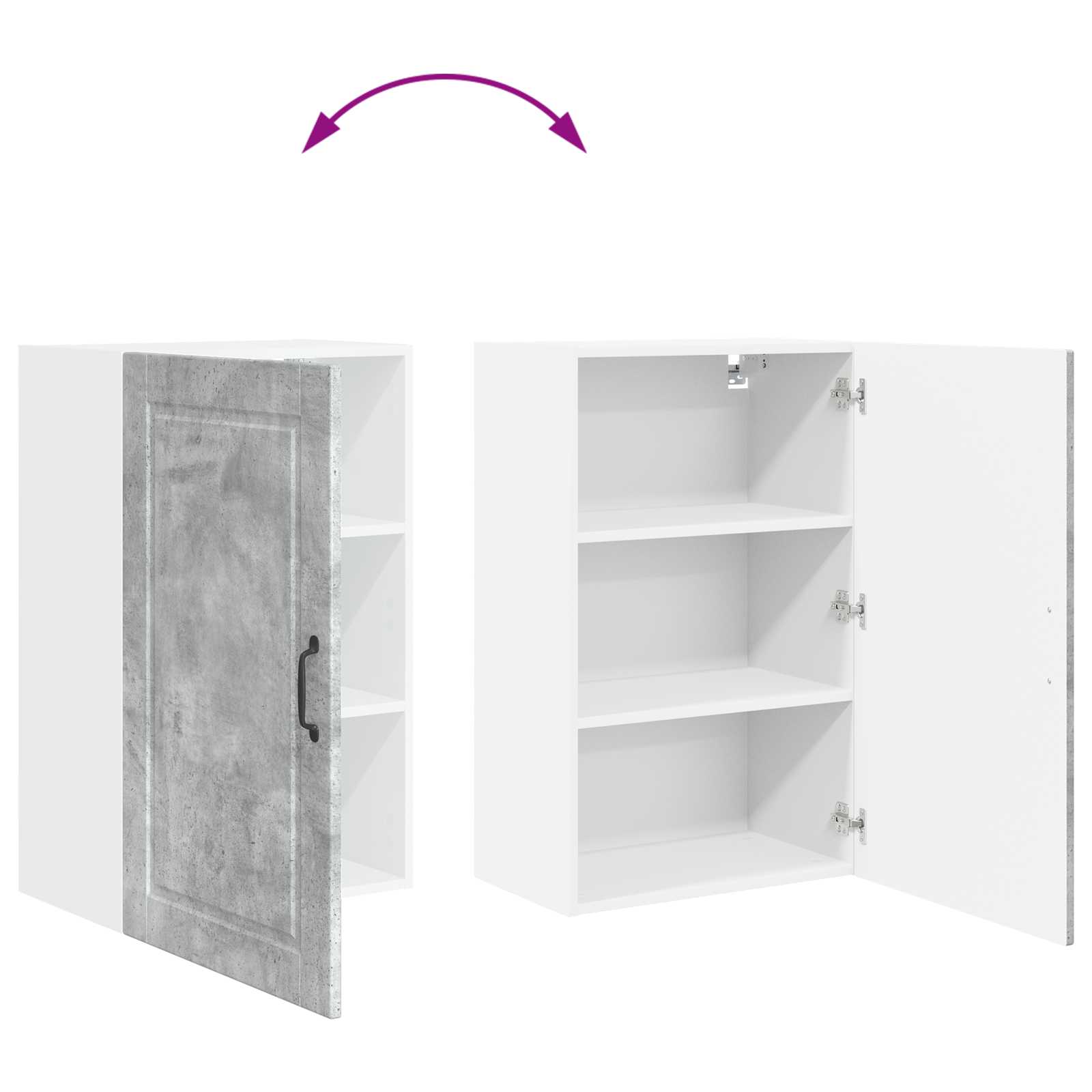 Ormar za Zid Betonski sivi 50 x 31 x 80 cm Konstruirano drvo
