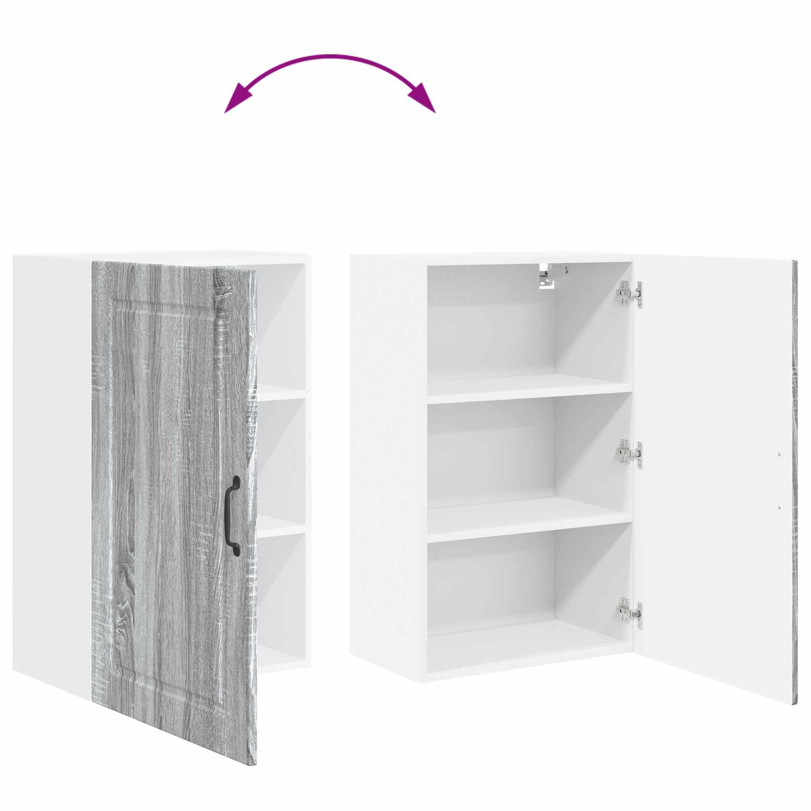 Ormar za Zid Siva Sonoma 50 x 31 x 80 cm Konstruirano drvo