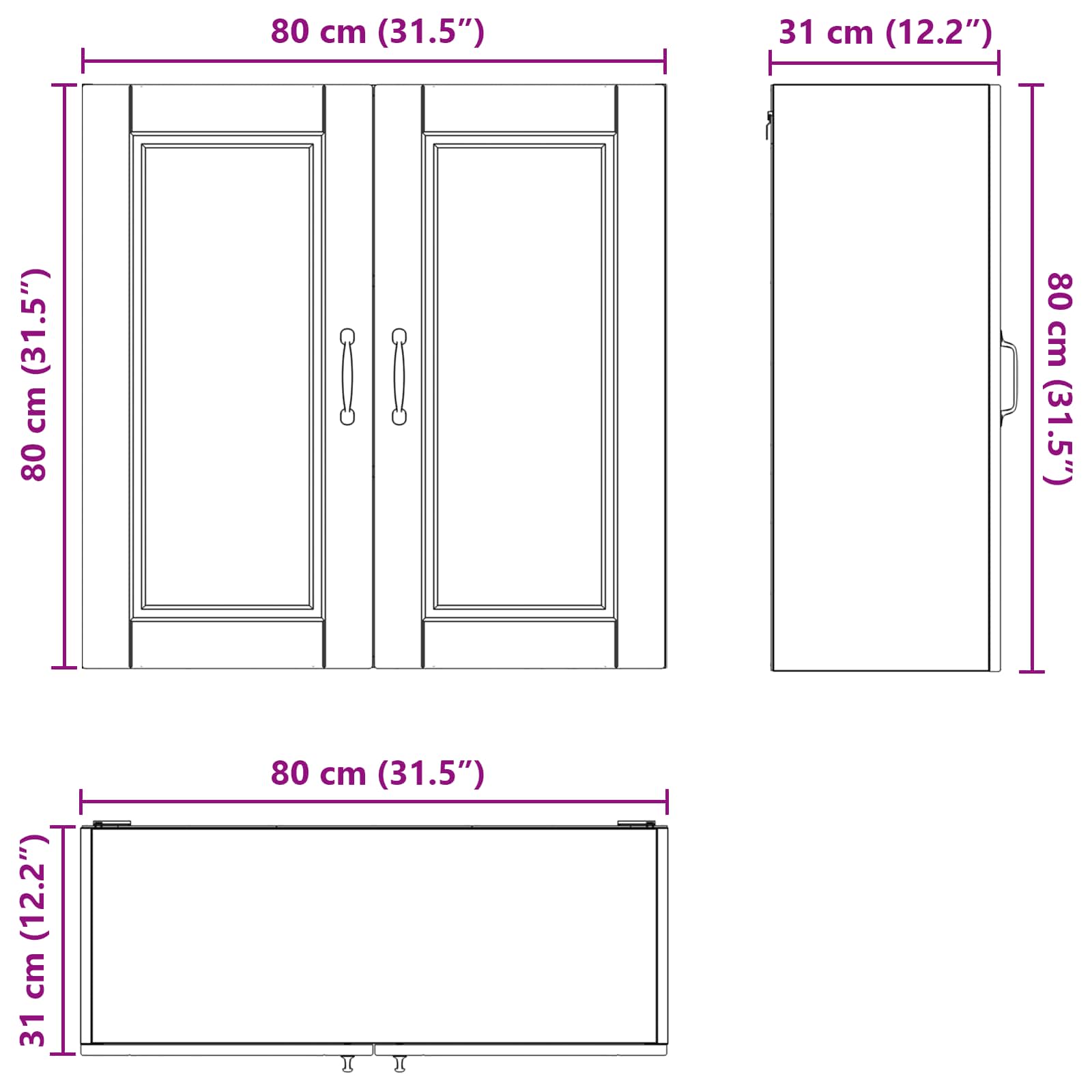 Ormar za Zid Sonoma hrast 80 x 31 x 80 cm Konstruirano drvo