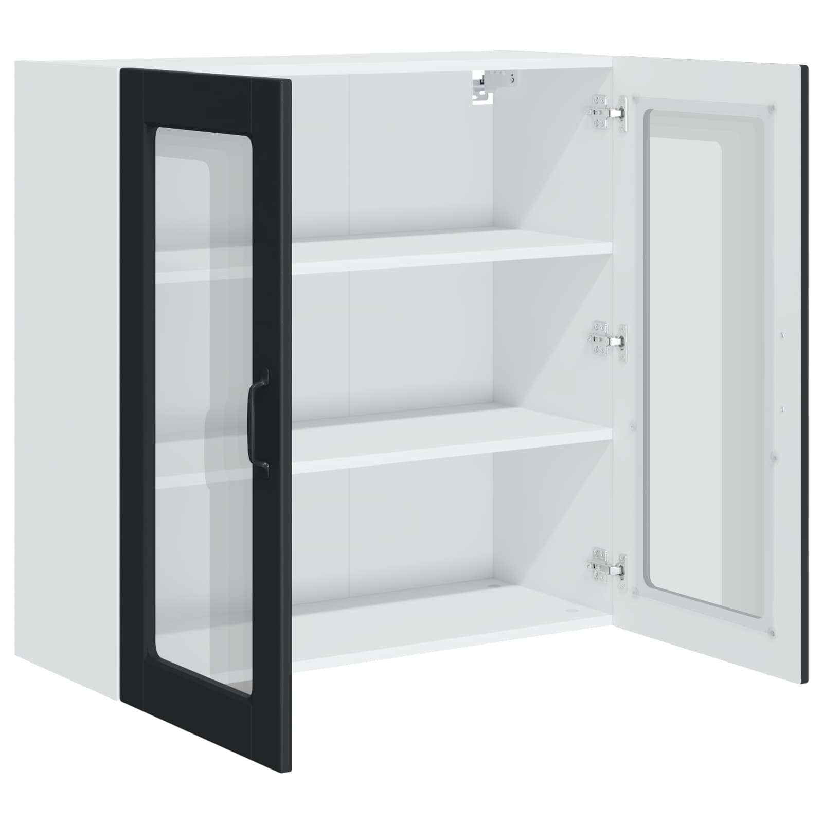 Zidni stakleni ormarić Crna 80 x 31 x 80 cm Konstruirano drvo