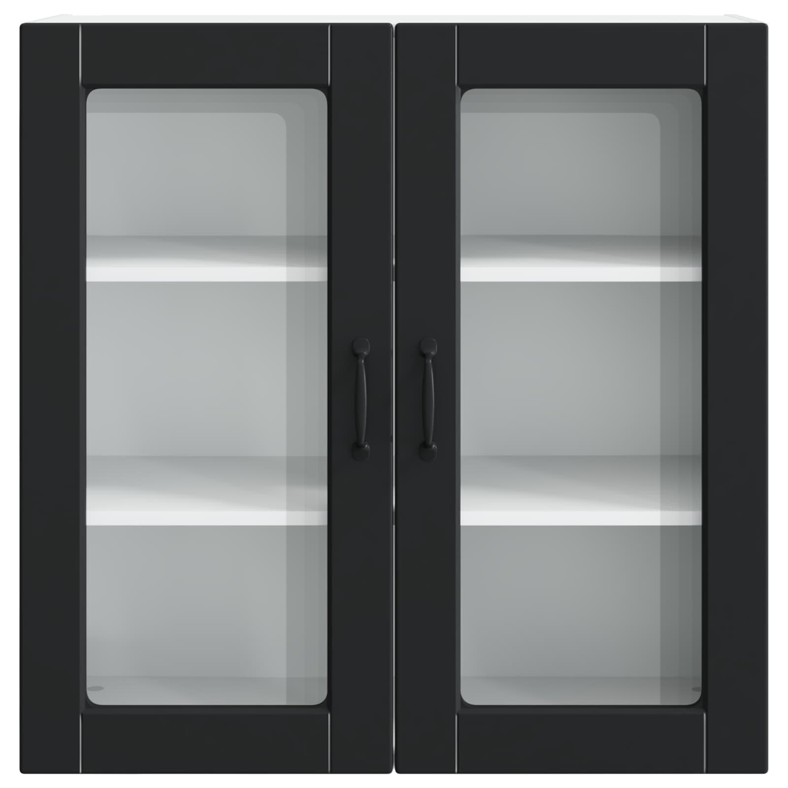 Zidni stakleni ormarić Crna 80 x 31 x 80 cm Konstruirano drvo