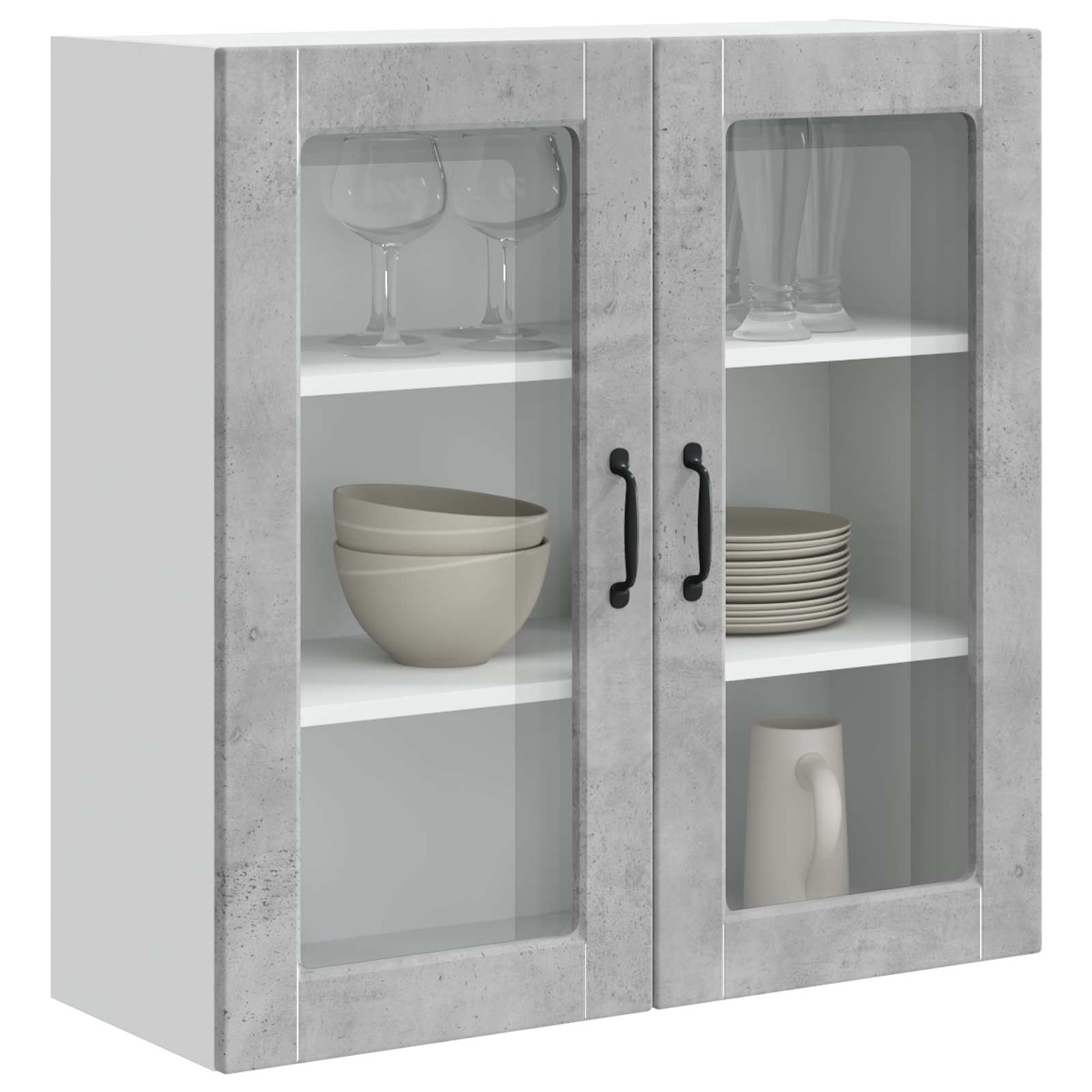 Zidni stakleni ormarić Betonski sivi 80 x 31 x 80 cm