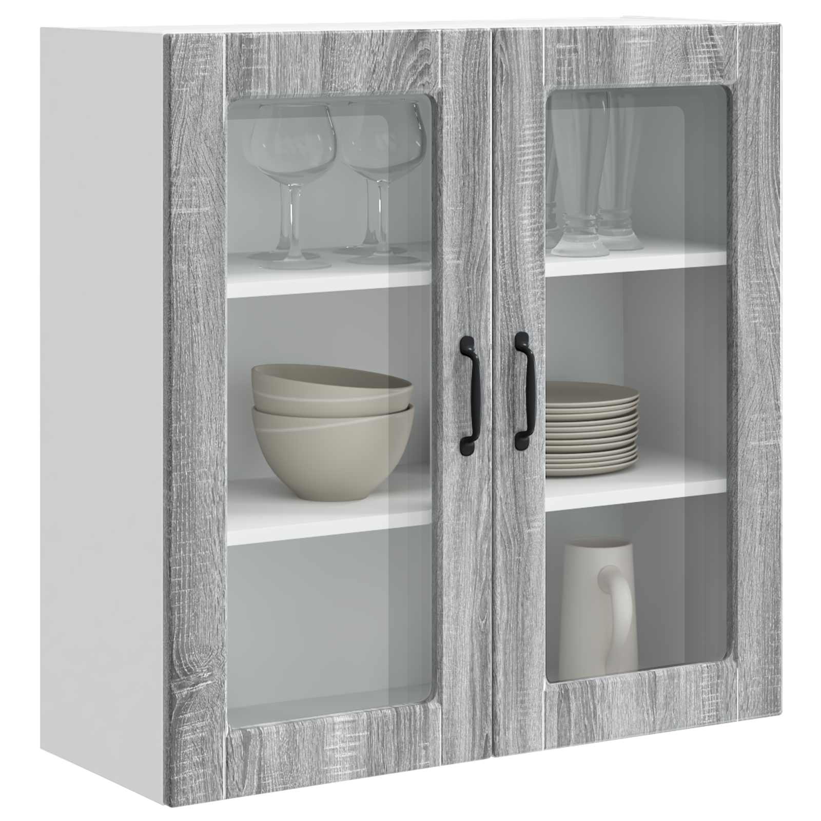 Zidni stakleni ormarić Siva Sonoma 80 x 31 x 80 cm