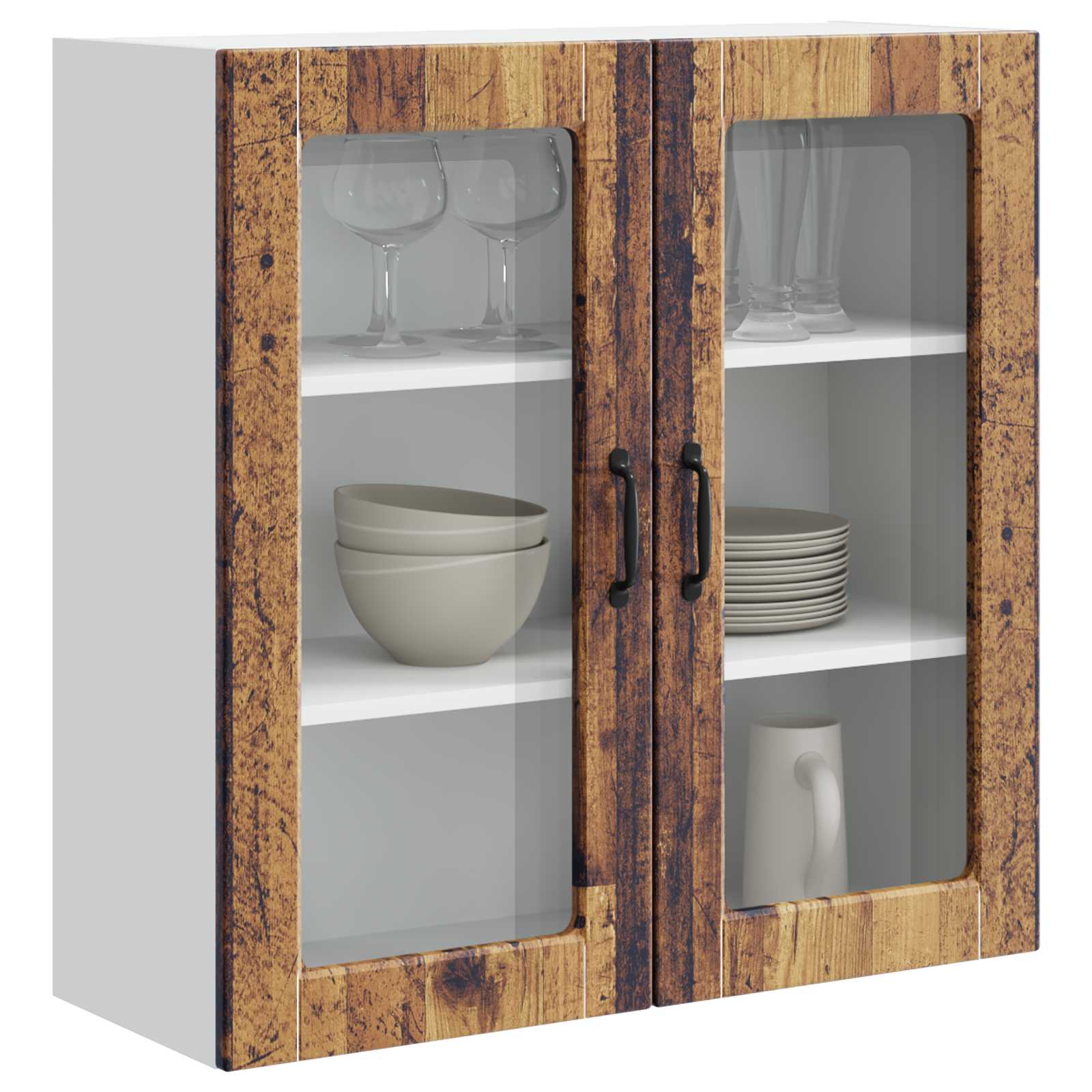 Zidni stakleni ormarić Staro drvo 80 x 31 x 80 cm