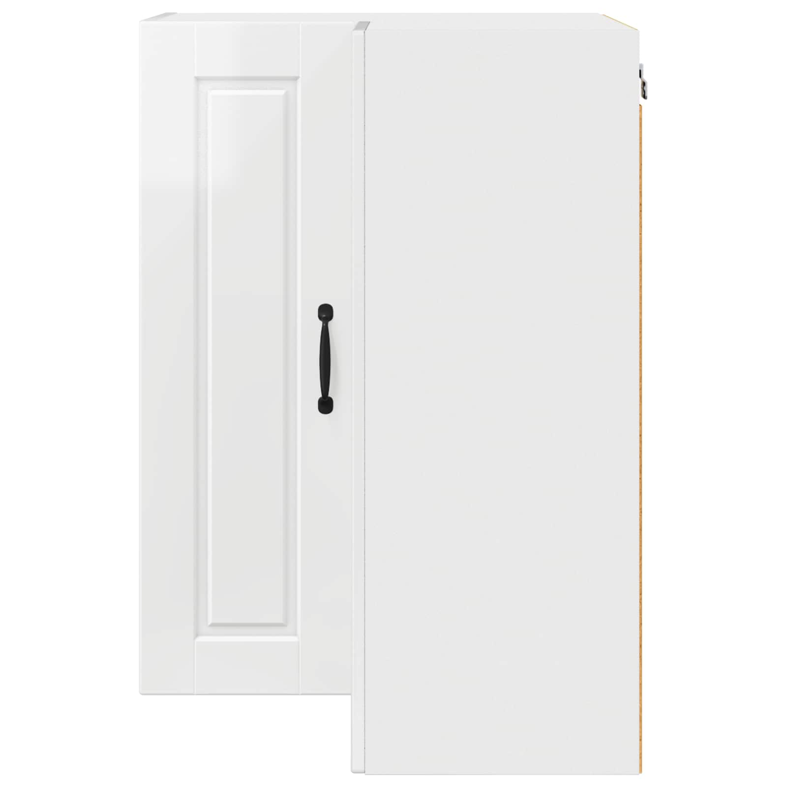 Zidni kutni ormar Visoki sjaj bijela 57 x 57 x 80 cm
