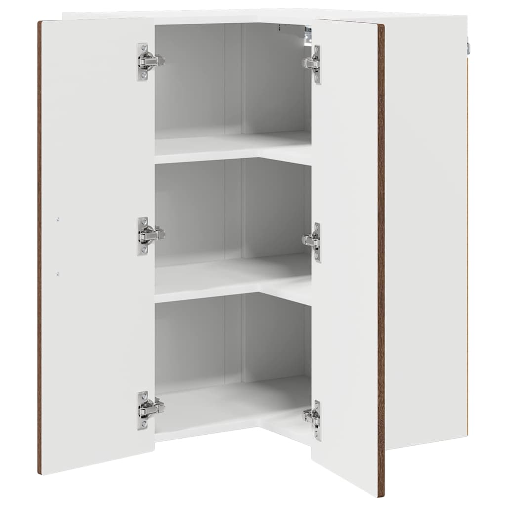 Zidni kutni ormar Smeđi hrast 57 x 57 x 80 cm Konstruirano drvo