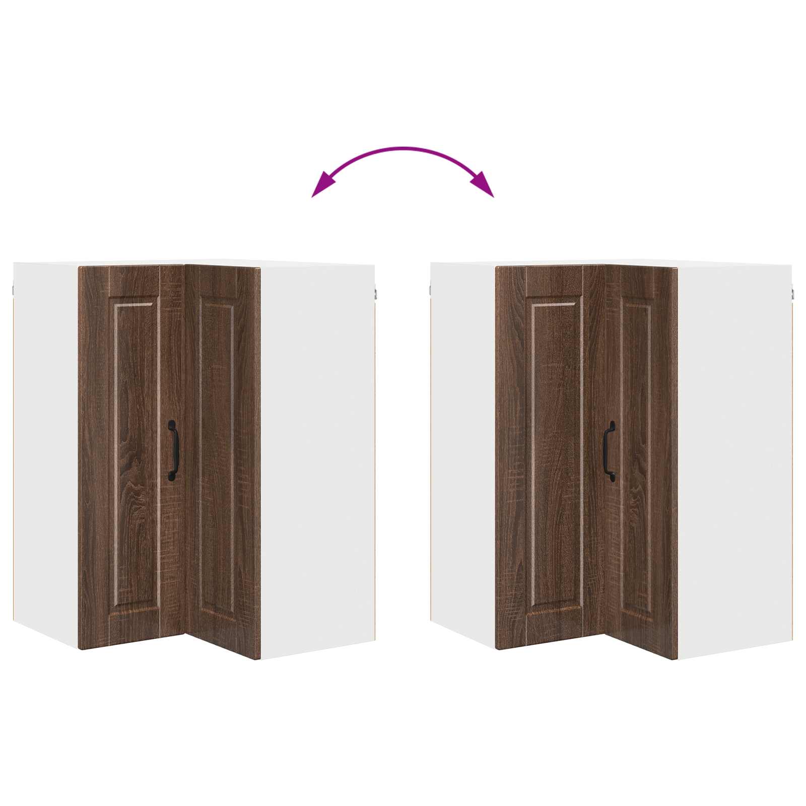 Zidni kutni ormar Smeđi hrast 57 x 57 x 80 cm Konstruirano drvo
