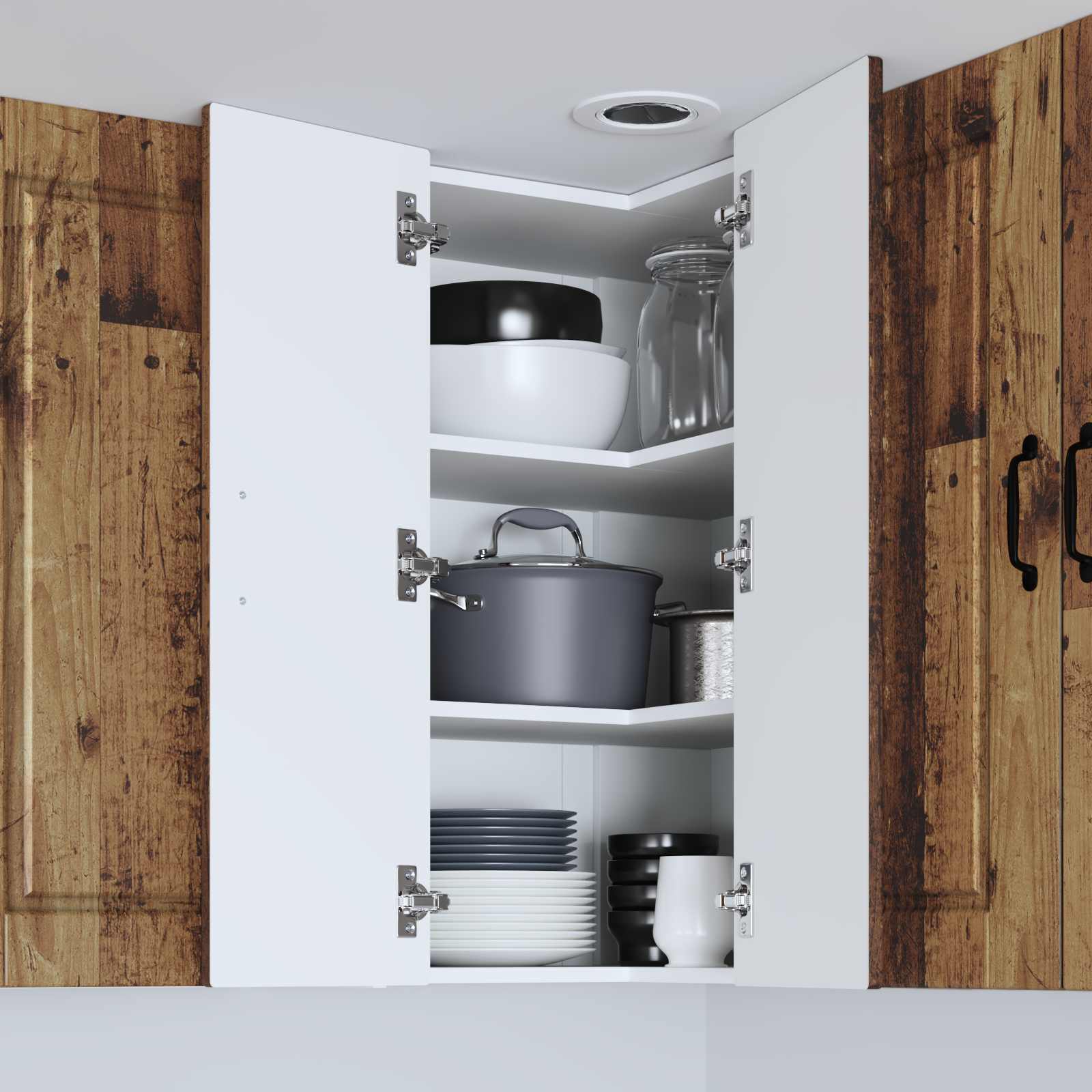 Zidni kutni ormar Staro drvo 57 x 57 x 80 cm Konstruirano drvo