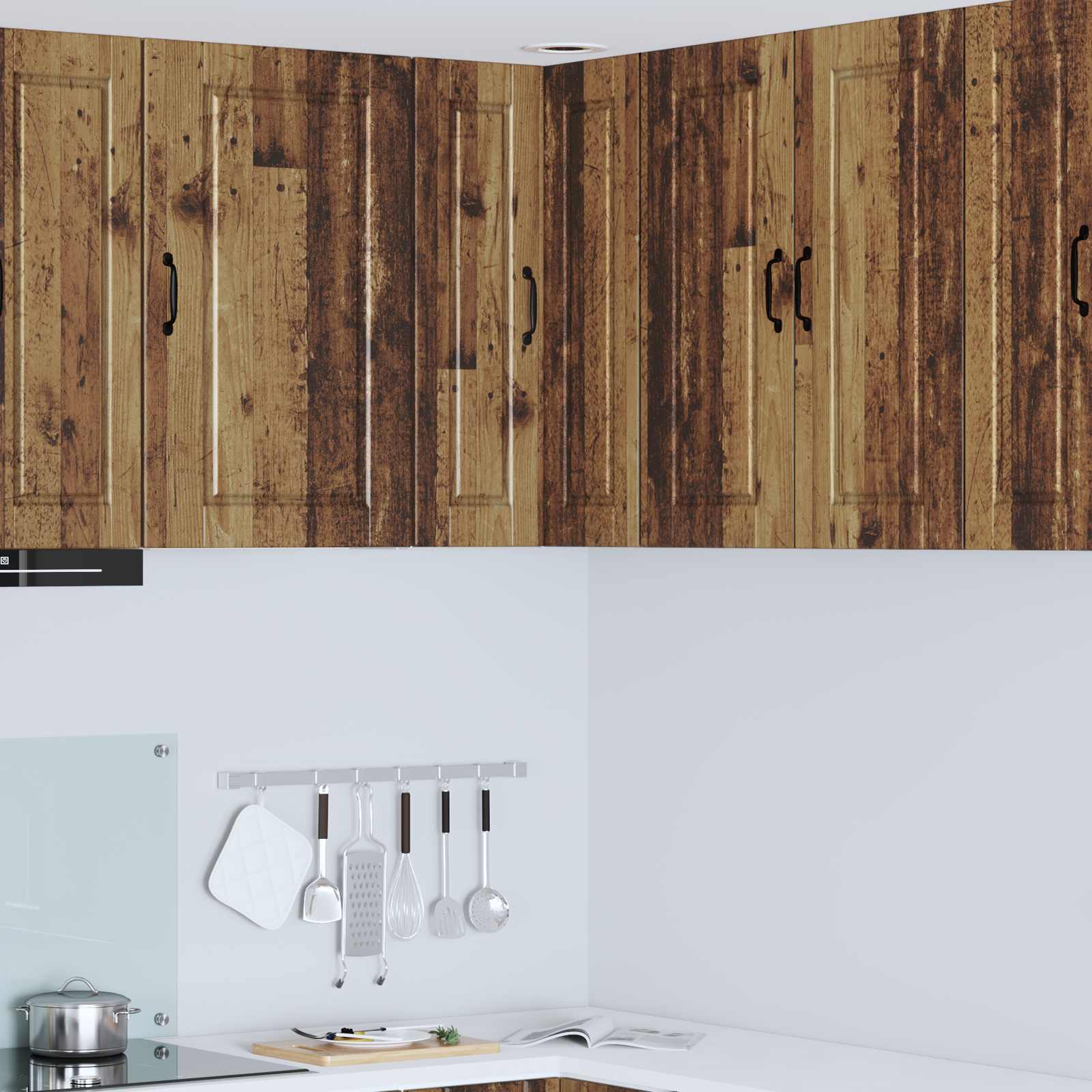 Zidni kutni ormar Staro drvo 57 x 57 x 80 cm Konstruirano drvo