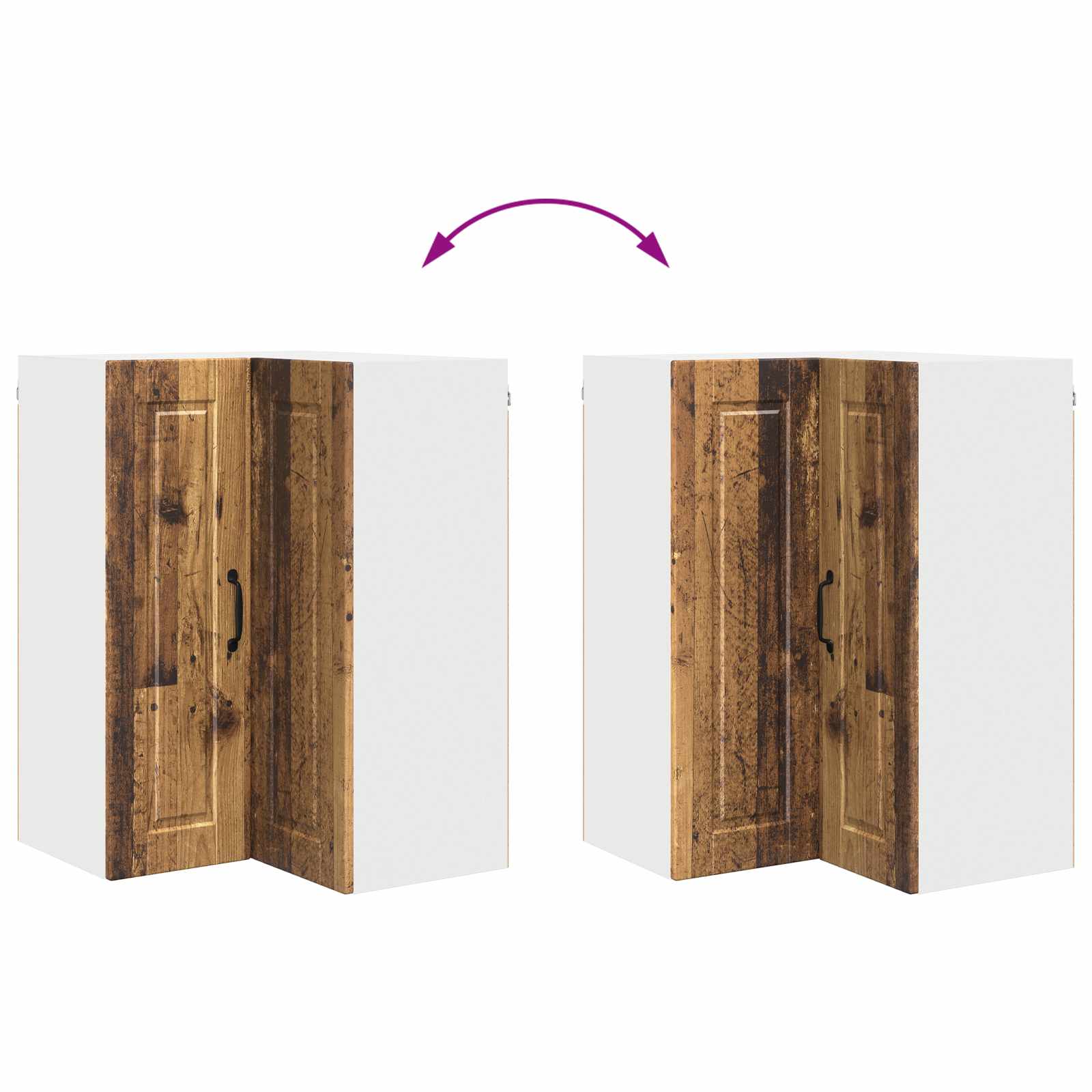 Zidni kutni ormar Staro drvo 57 x 57 x 80 cm Konstruirano drvo