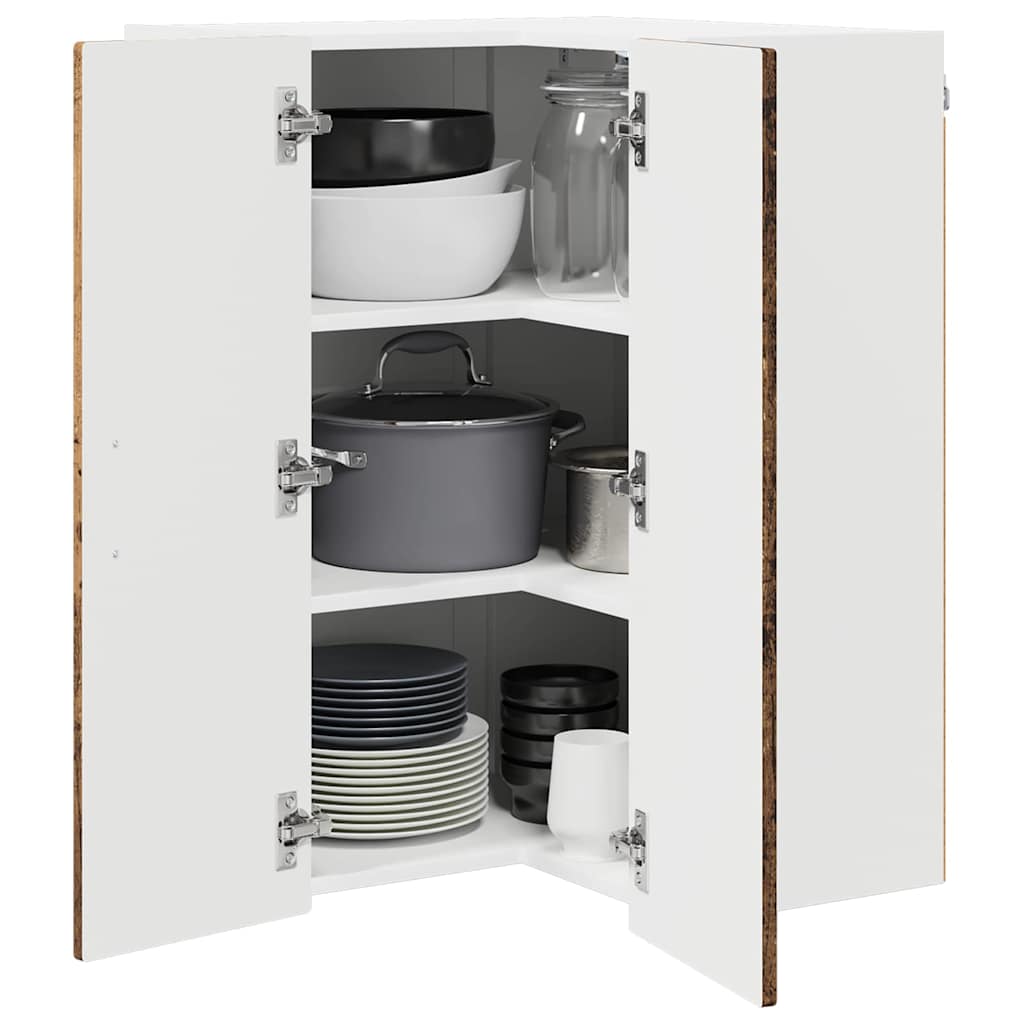 Zidni kutni ormar Staro drvo 57 x 57 x 80 cm Konstruirano drvo