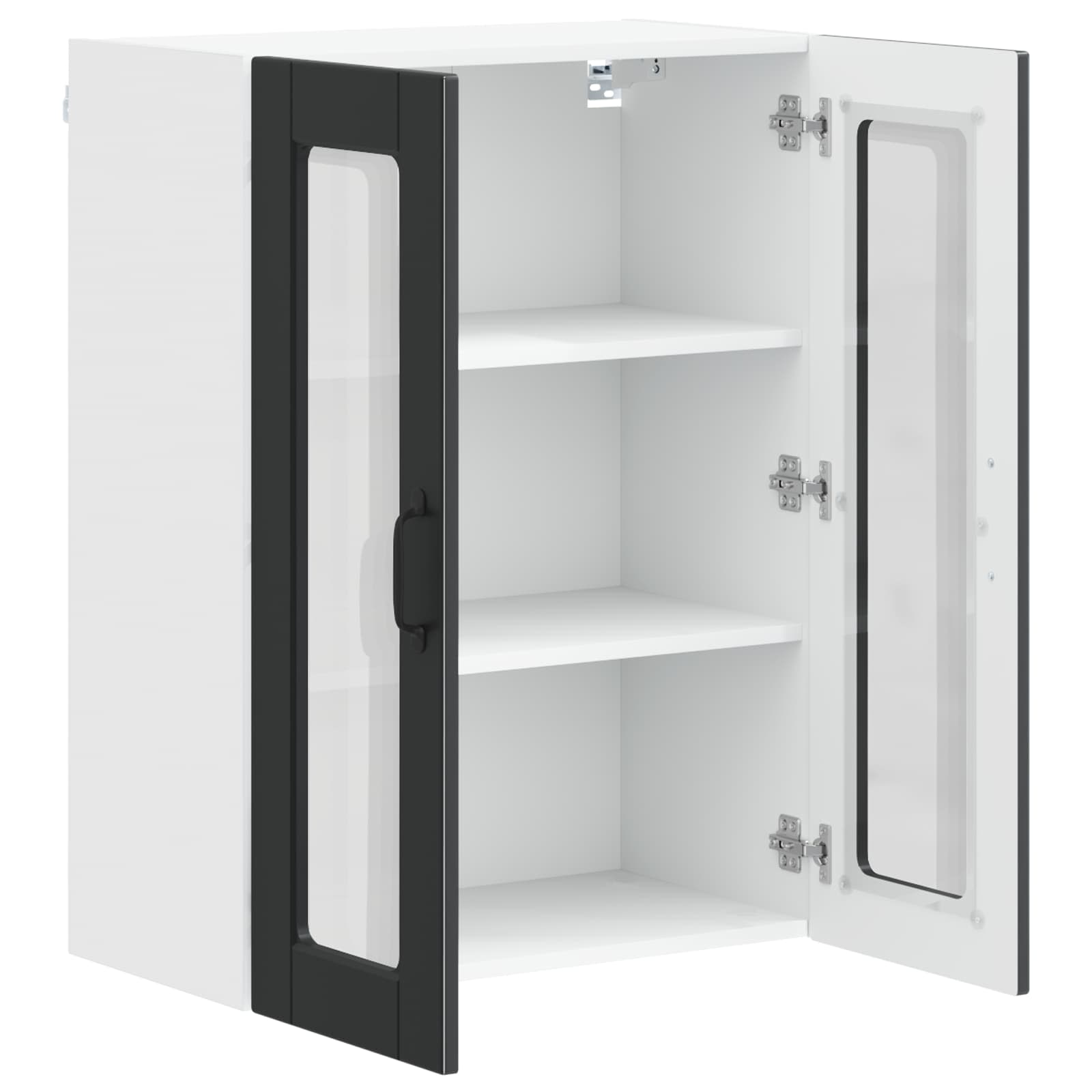 Zidni stakleni ormarić Crna 60 x 31 x 80 cm Konstruirano drvo