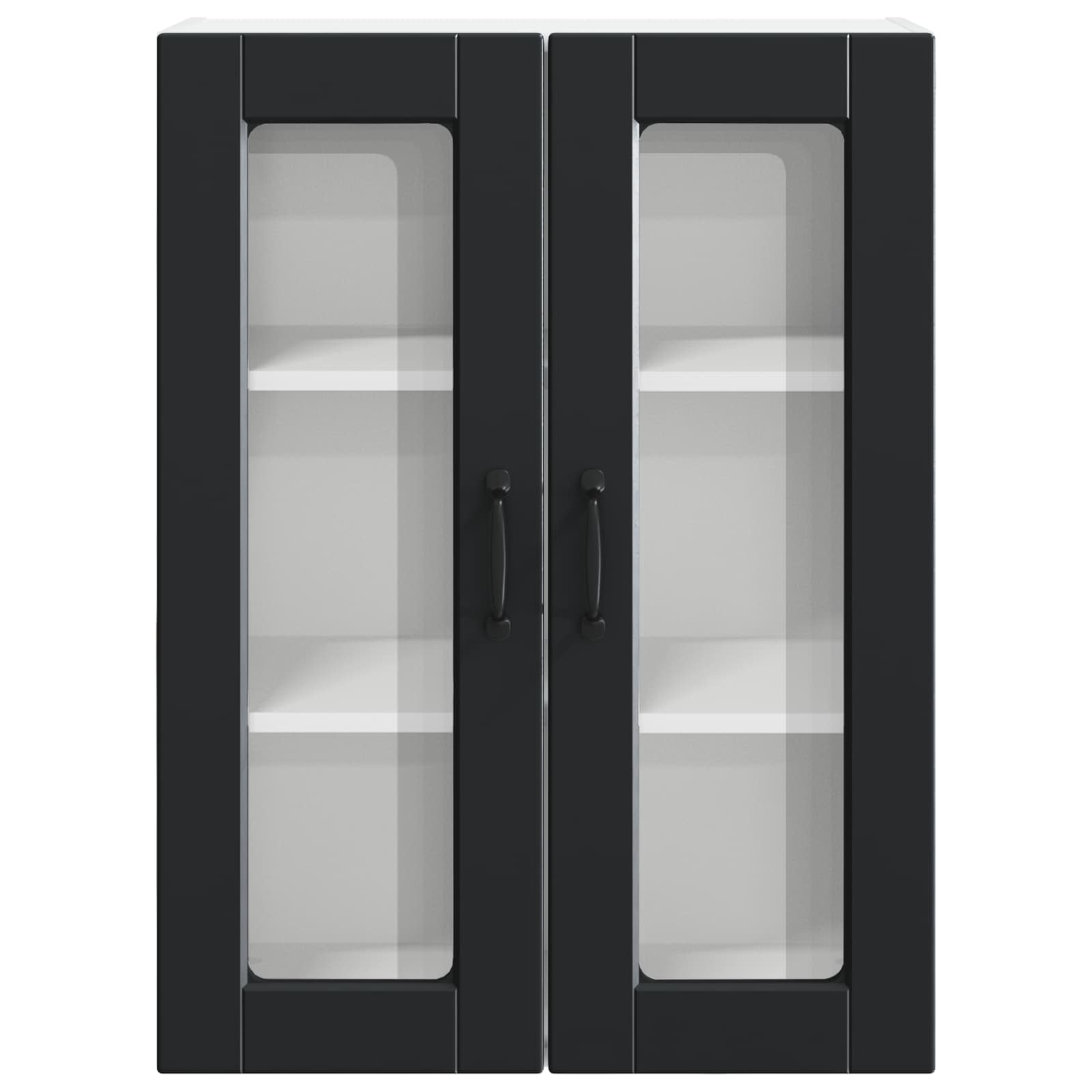 Zidni stakleni ormarić Crna 60 x 31 x 80 cm Konstruirano drvo