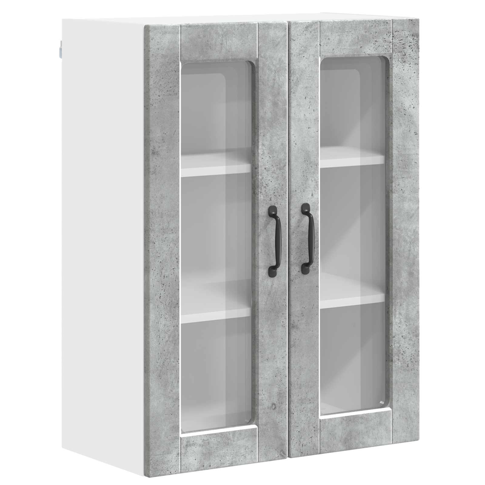Zidni stakleni ormarić Betonski sivi 60 x 31 x 80 cm