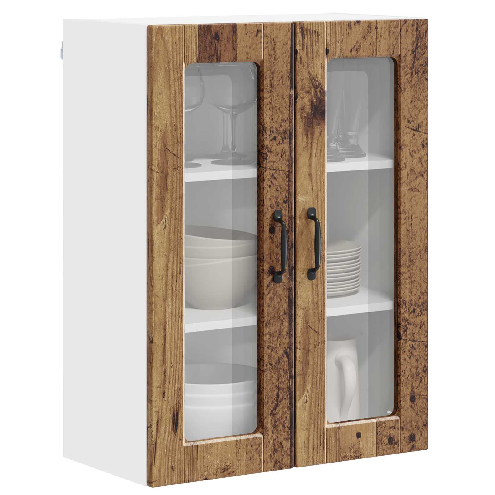 Zidni stakleni ormarić Staro drvo 60 x 31 x 80 cm