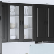Zidni stakleni ormarić Crna 40 x 31 x 100 cm Konstruirano drvo