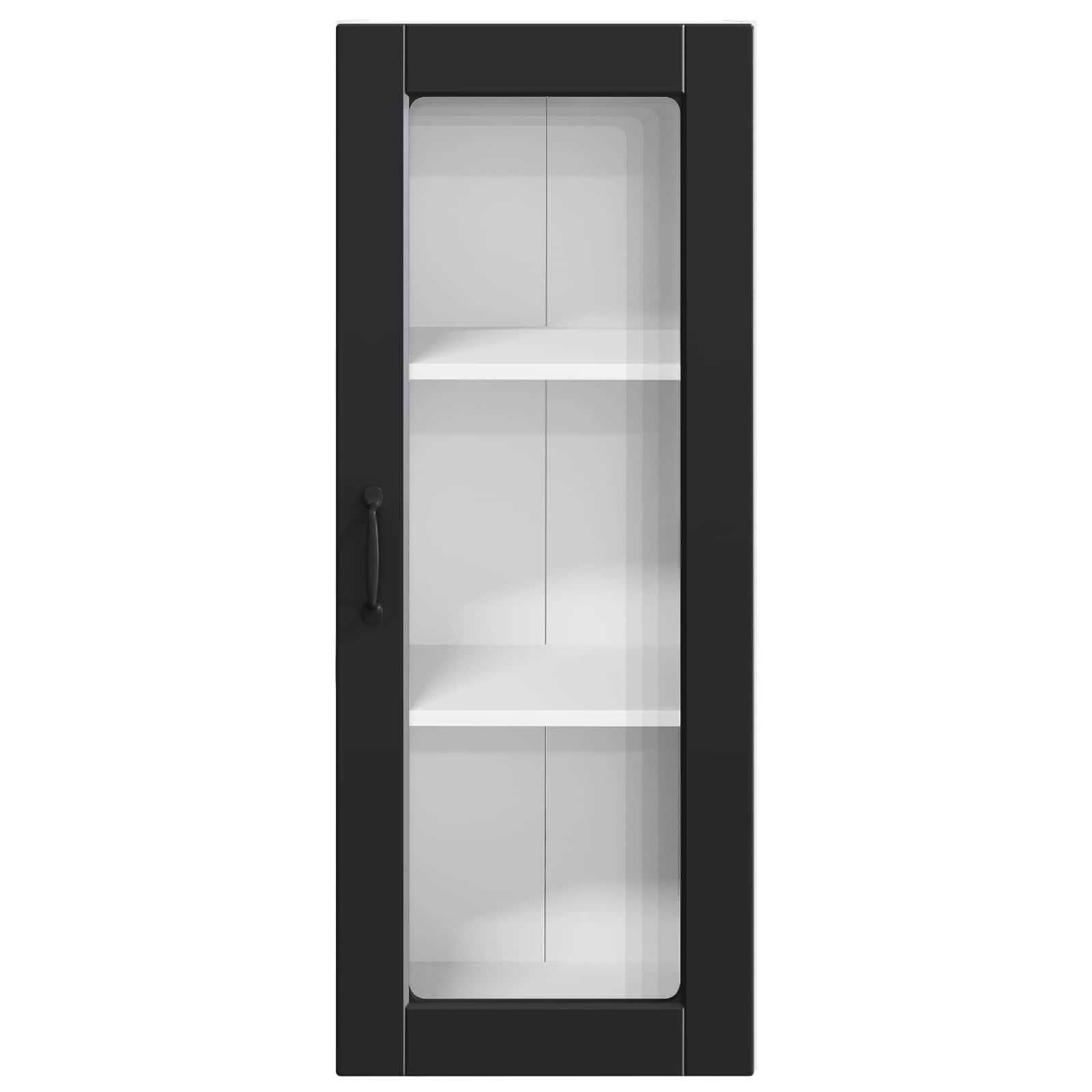Zidni stakleni ormarić Crna 40 x 31 x 100 cm Konstruirano drvo