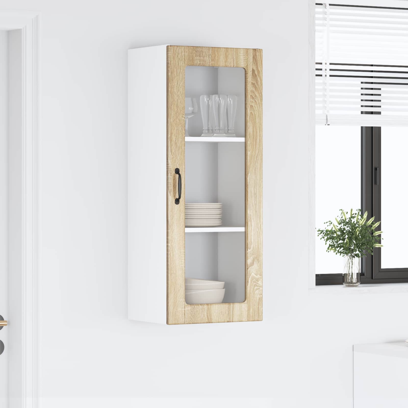 Zidni stakleni ormarić Sonoma hrast 40 x 31 x 100 cm