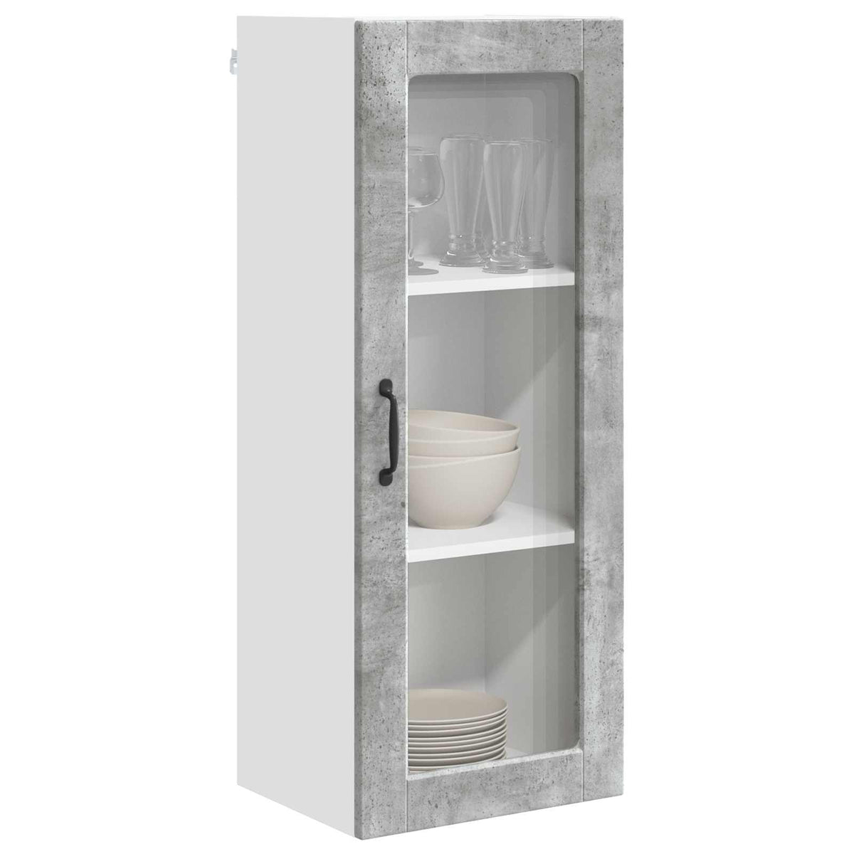 Zidni stakleni ormarić Betonski sivi 40 x 31 x 100 cm