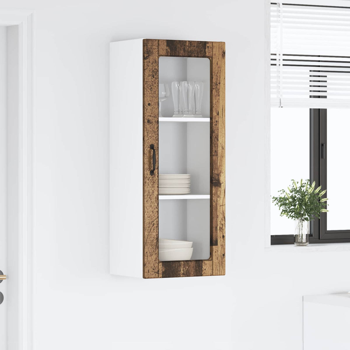 Zidni stakleni ormarić Staro drvo 40 x 31 x 100 cm