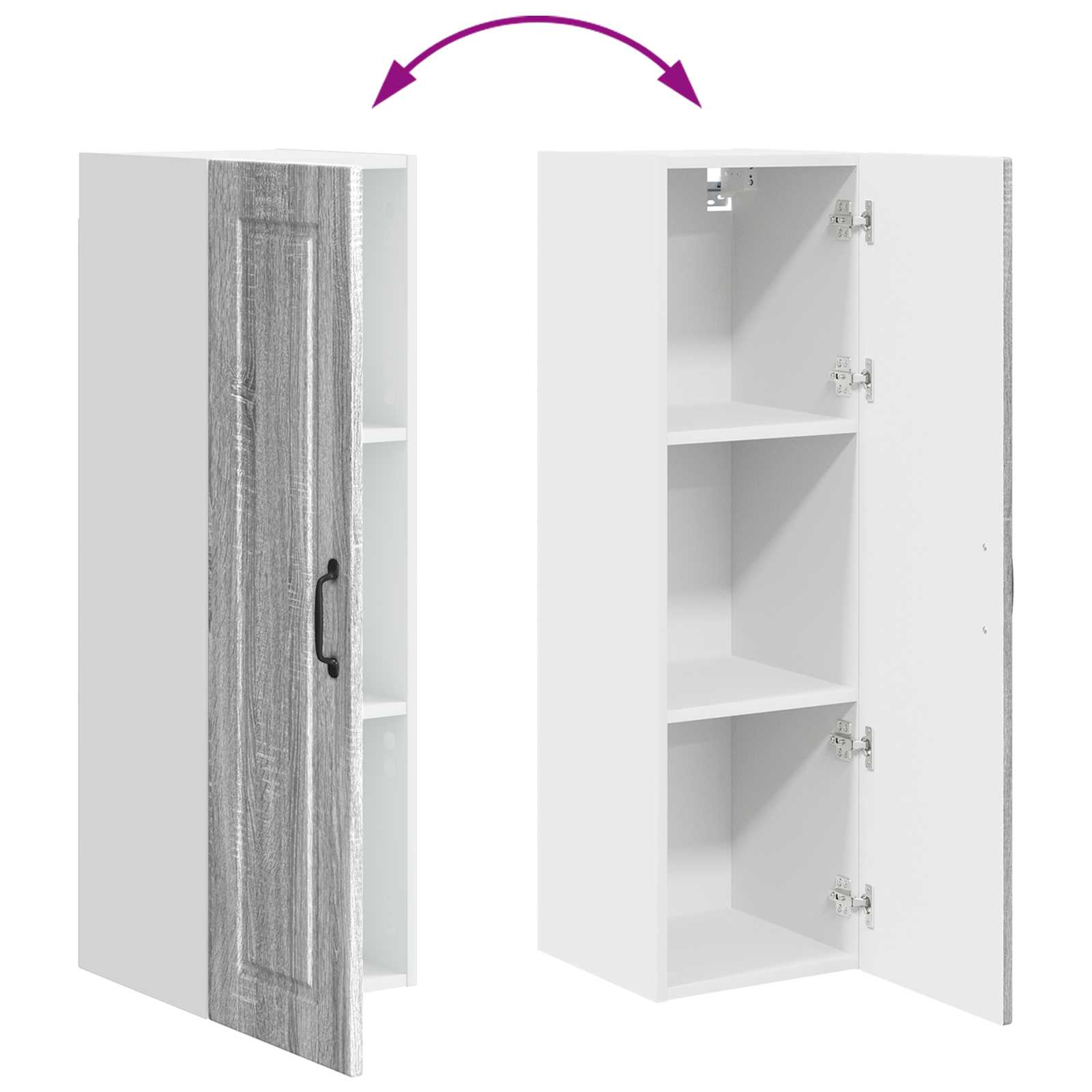 Ormar za Zid Siva Sonoma 30 x 31 x 100 cm Konstruirano drvo