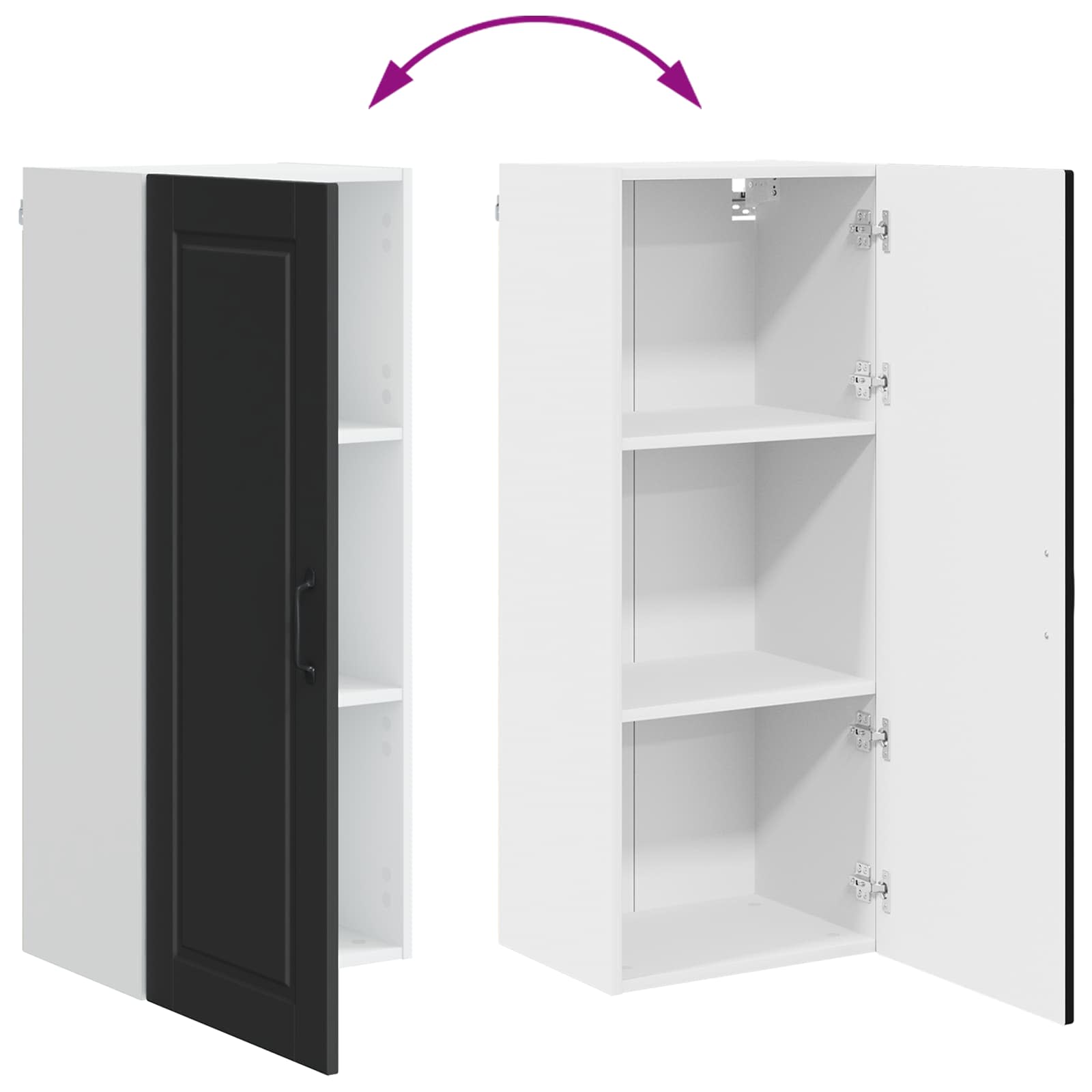 Ormar za Zid Crna 40 x 31 x 100 cm Konstruirano drvo