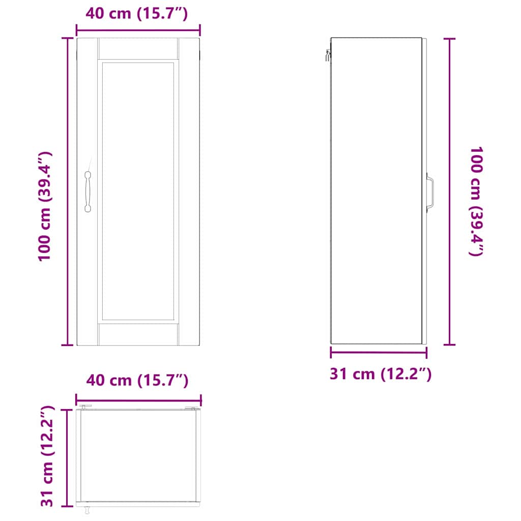 Ormar za Zid Sonoma hrast 40 x 31 x 100 cm Konstruirano drvo