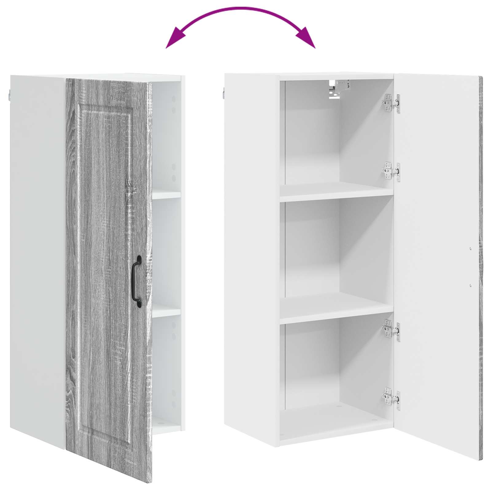 Ormar za Zid Siva Sonoma 40 x 31 x 100 cm Konstruirano drvo