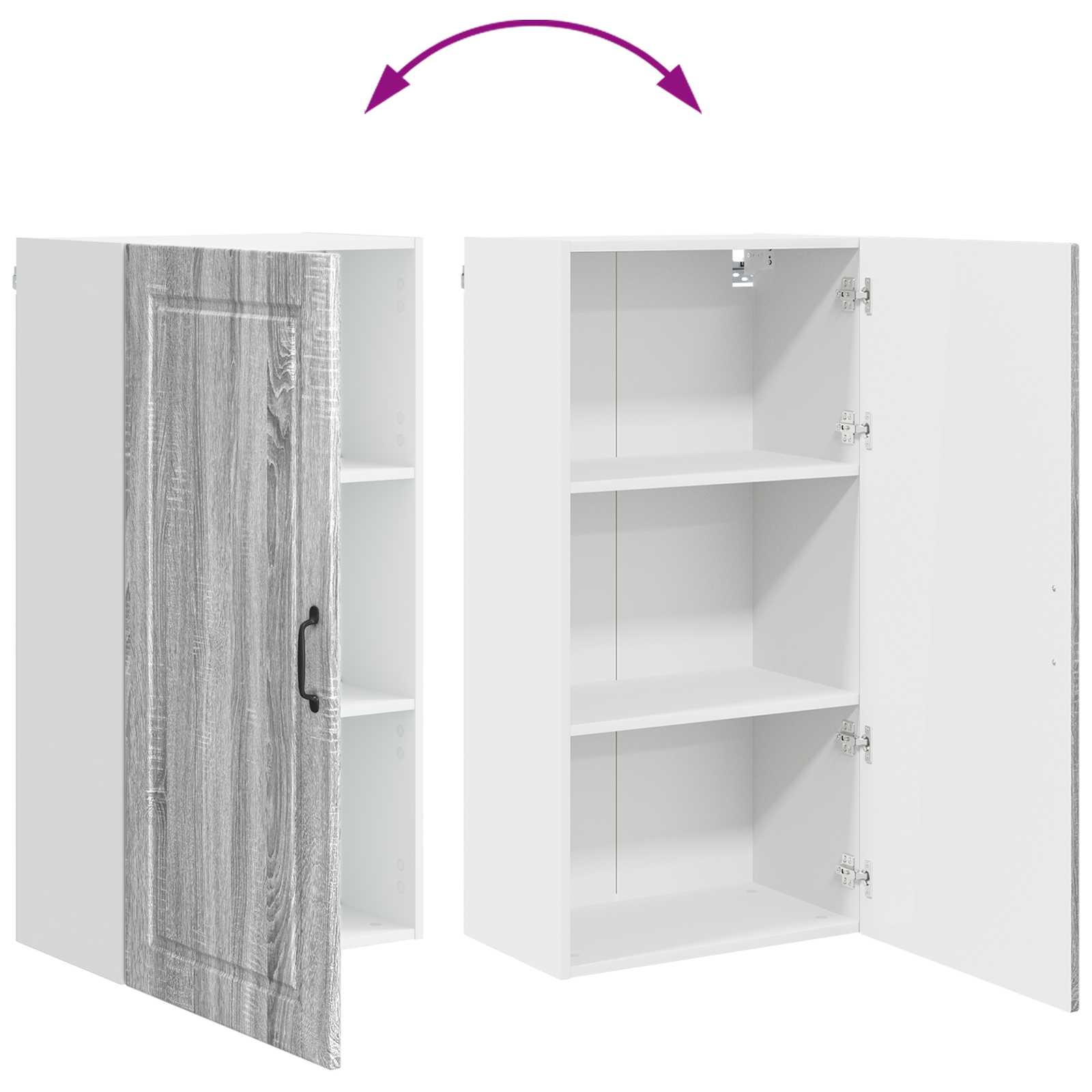 Ormar za Zid Siva Sonoma 50 x 31 x 100 cm Konstruirano drvo