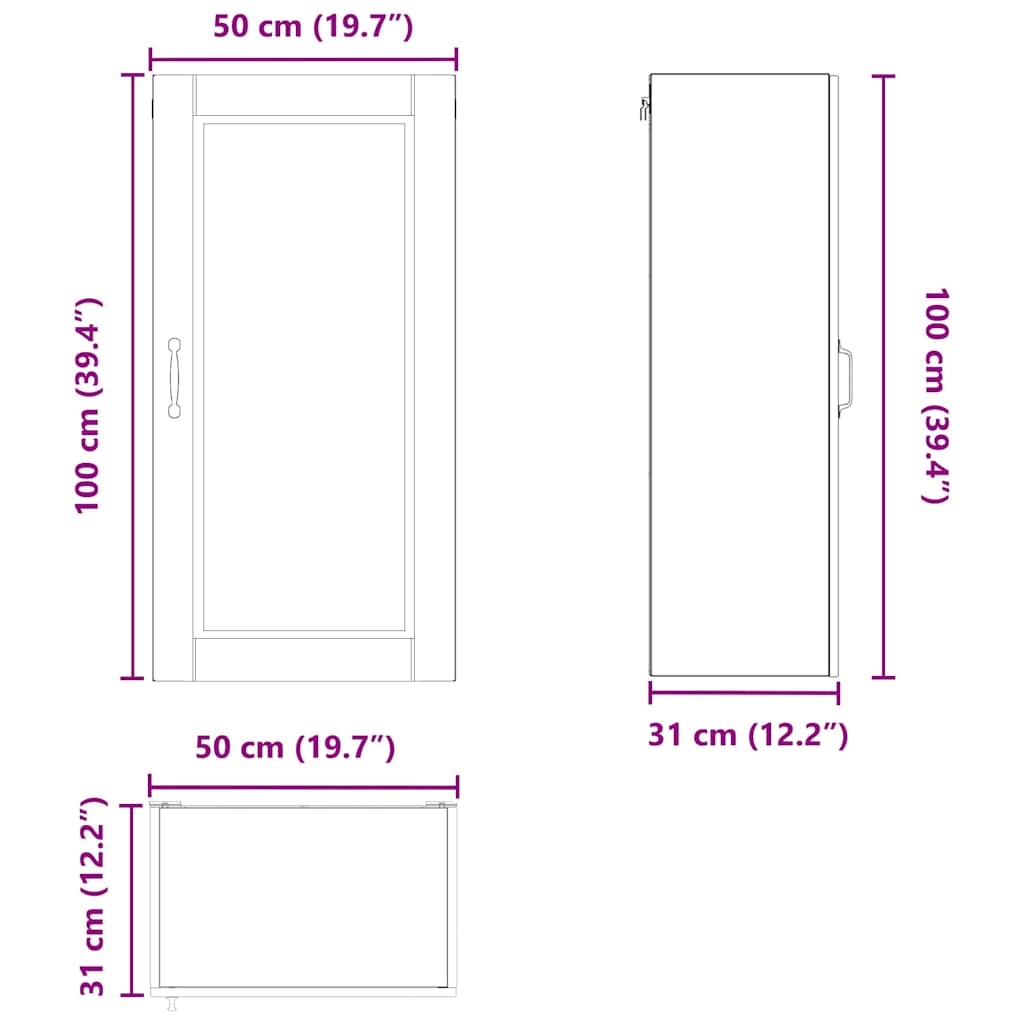 Ormar za Zid Staro drvo 50 x 31 x 100 cm Konstruirano drvo