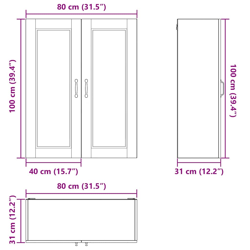 Ormar za Zid Sonoma hrast 80 x 31 x 100 cm Konstruirano drvo
